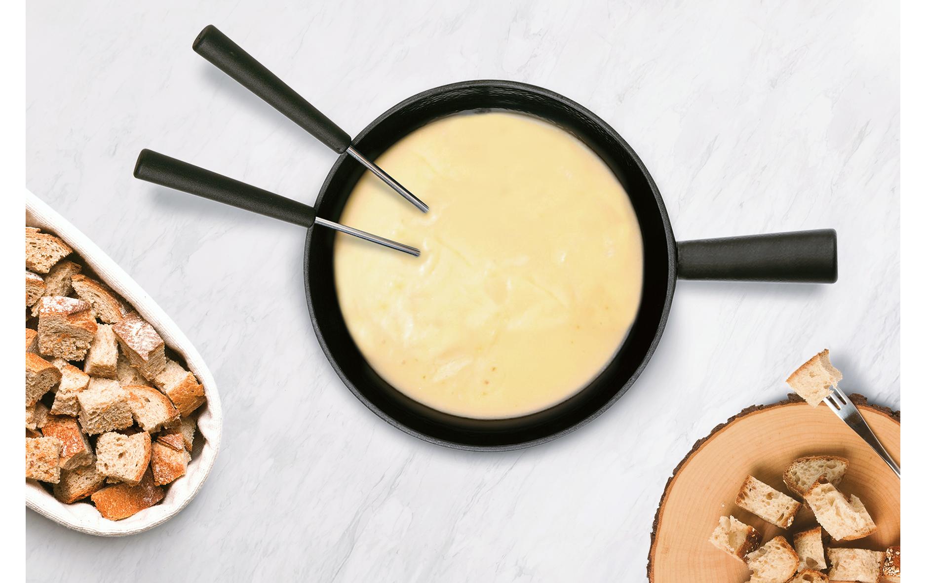 Stöckli Käsefondue-Set Pilatus Stone Classic 22 8 Teile, Schwarz