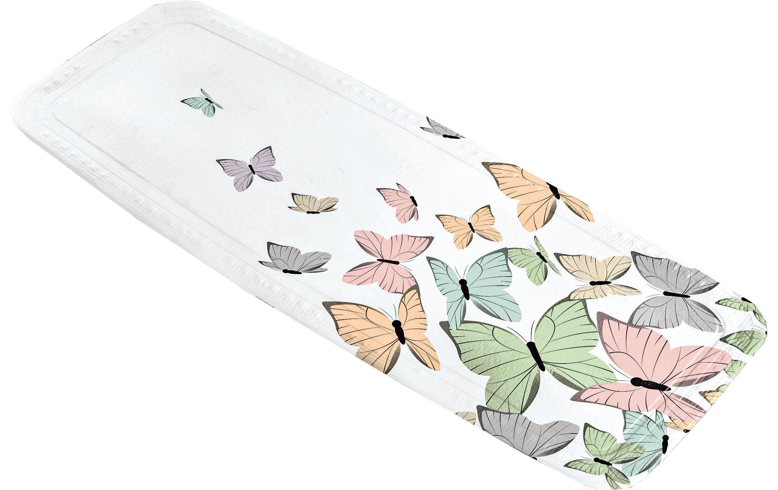 Kleine Wolke Badewanneneinlage Butterflies 36 x 92 cm, Mehrfarbig/Weiss