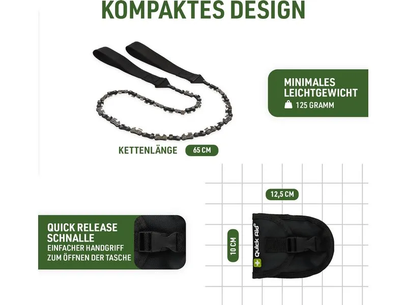 Quick Aid Handkettensäge mit 33 Sägezähne 12.5 cm