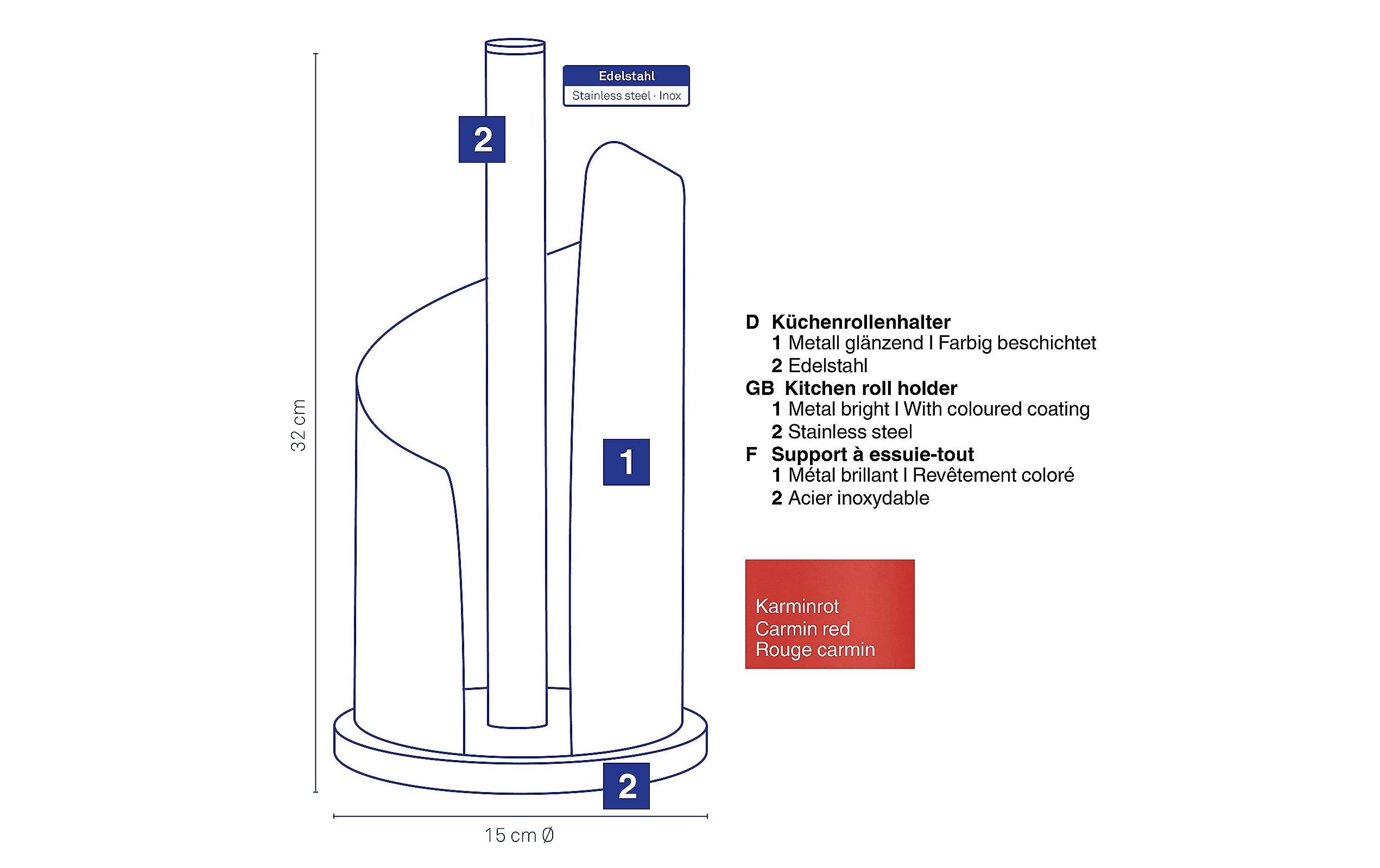 Kela Küchenrollenhalter Stella Rot