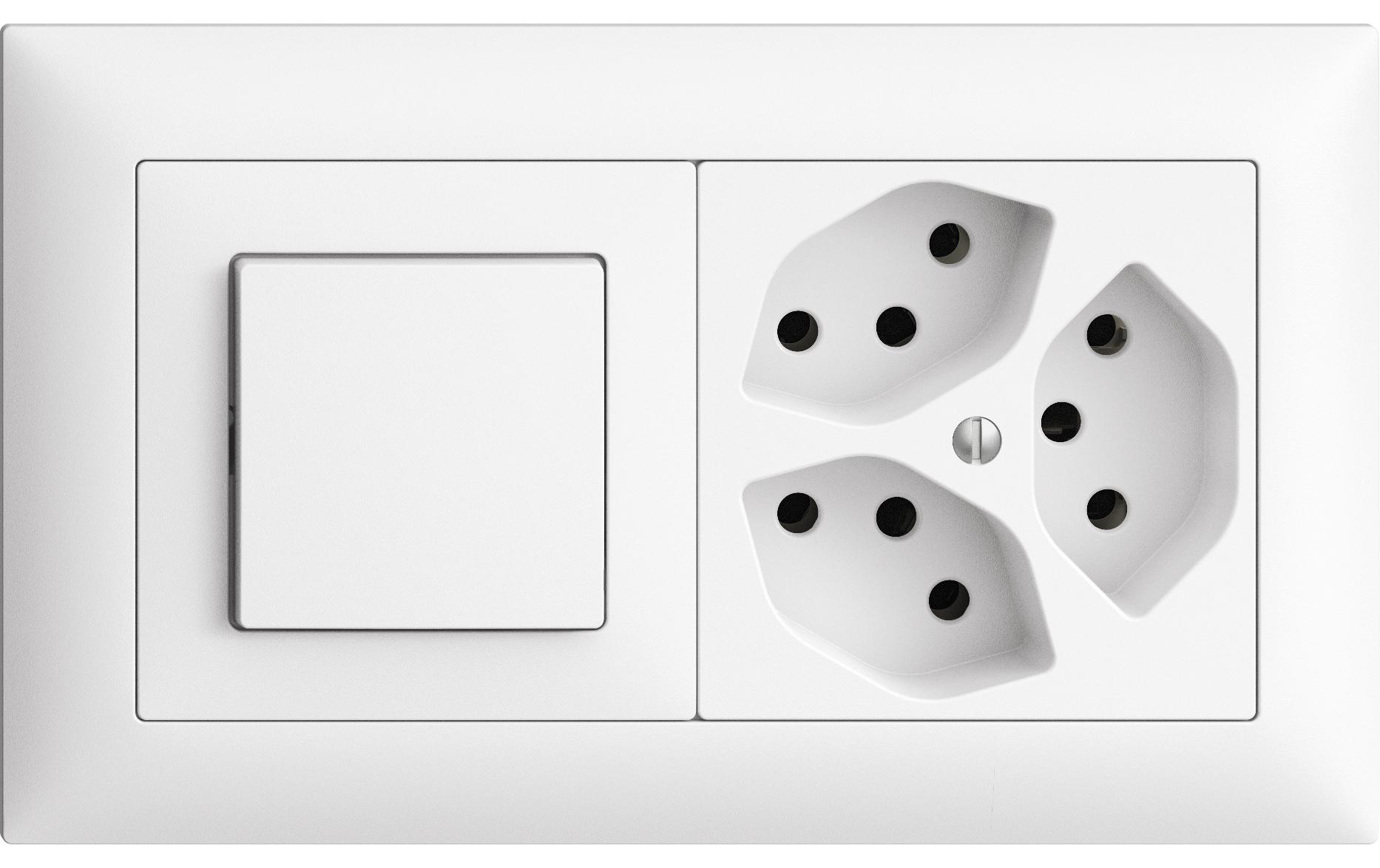 Feller EDIZIOdue Kleinkombi Schalter Schema 3 und 3 x T13 plus