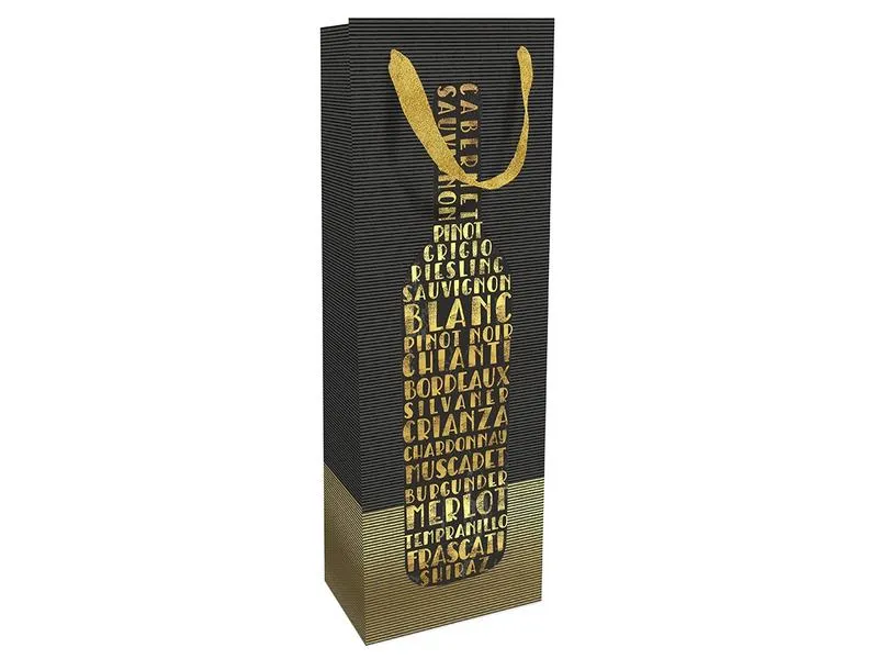 Braun + Company Flaschentasche Vinothek 12 x 37 x 8 cm, Gold/Schwarz
