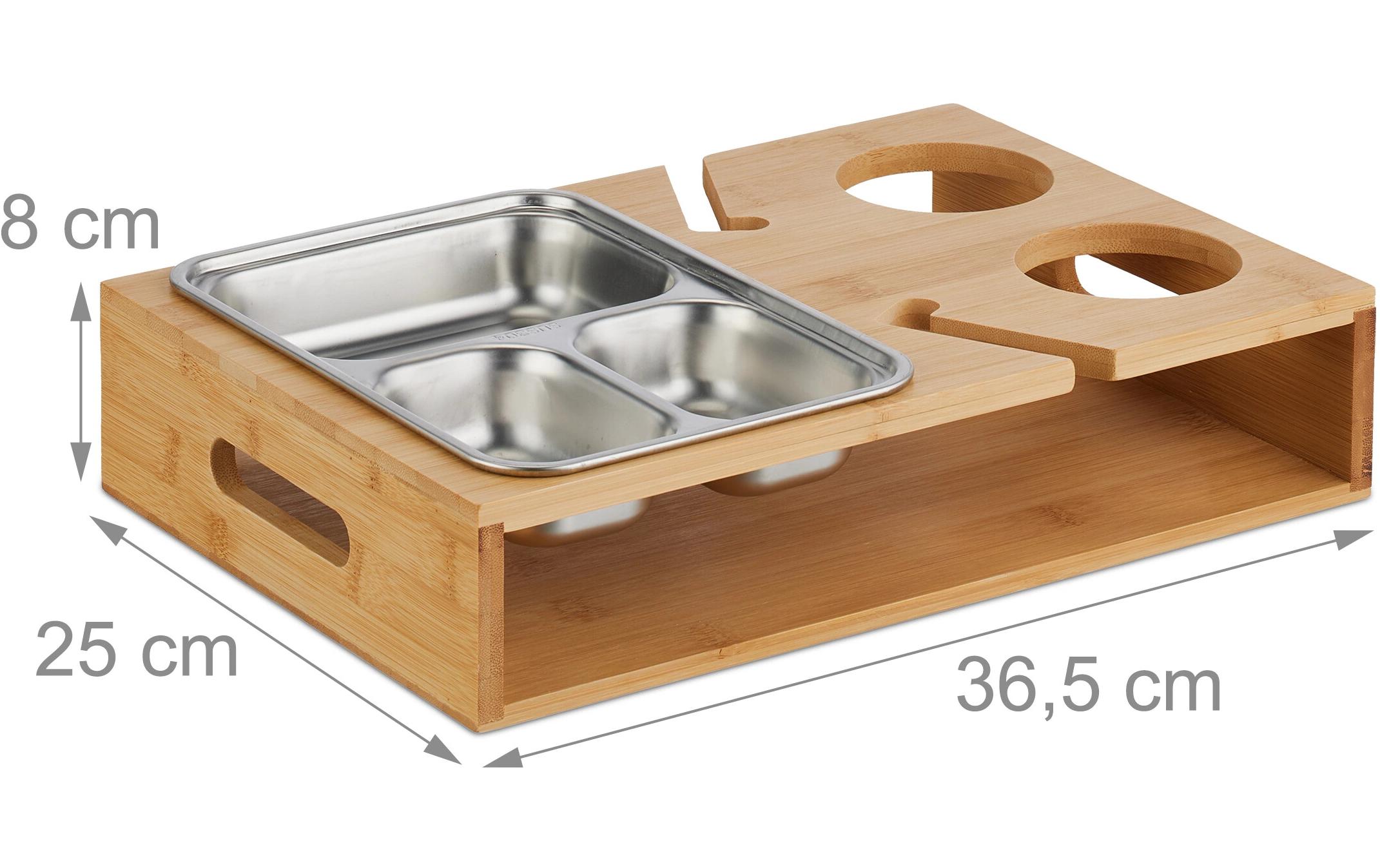 relaxdays Serviertablett Hellbraun/Silber