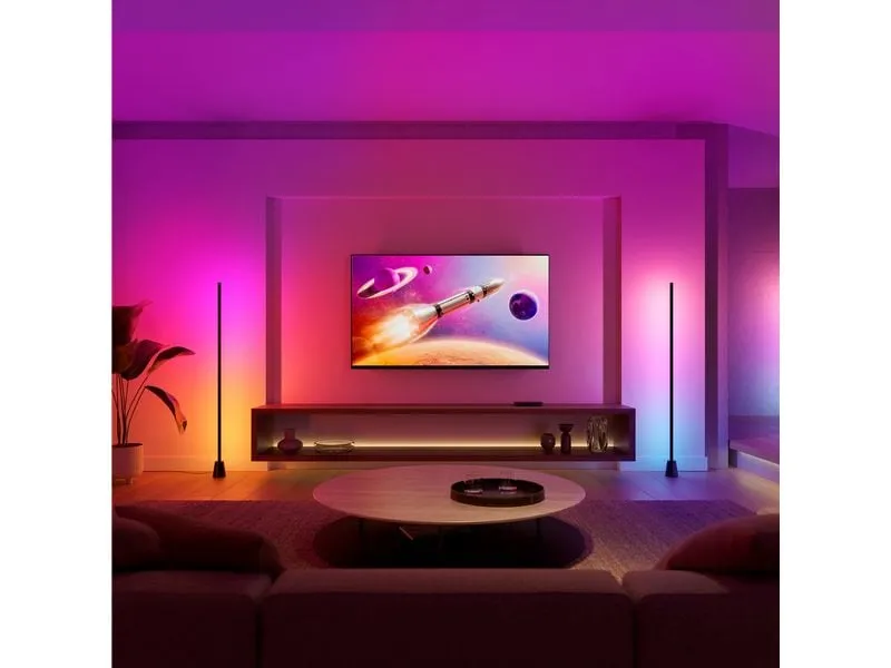 Philips Hue Stehleuchte smart Play Gradient 135 cm Schwarz Kunststoff Philips Hue Stehleuchte smart Play Gradient 135 cm Schwarz Kunststoff