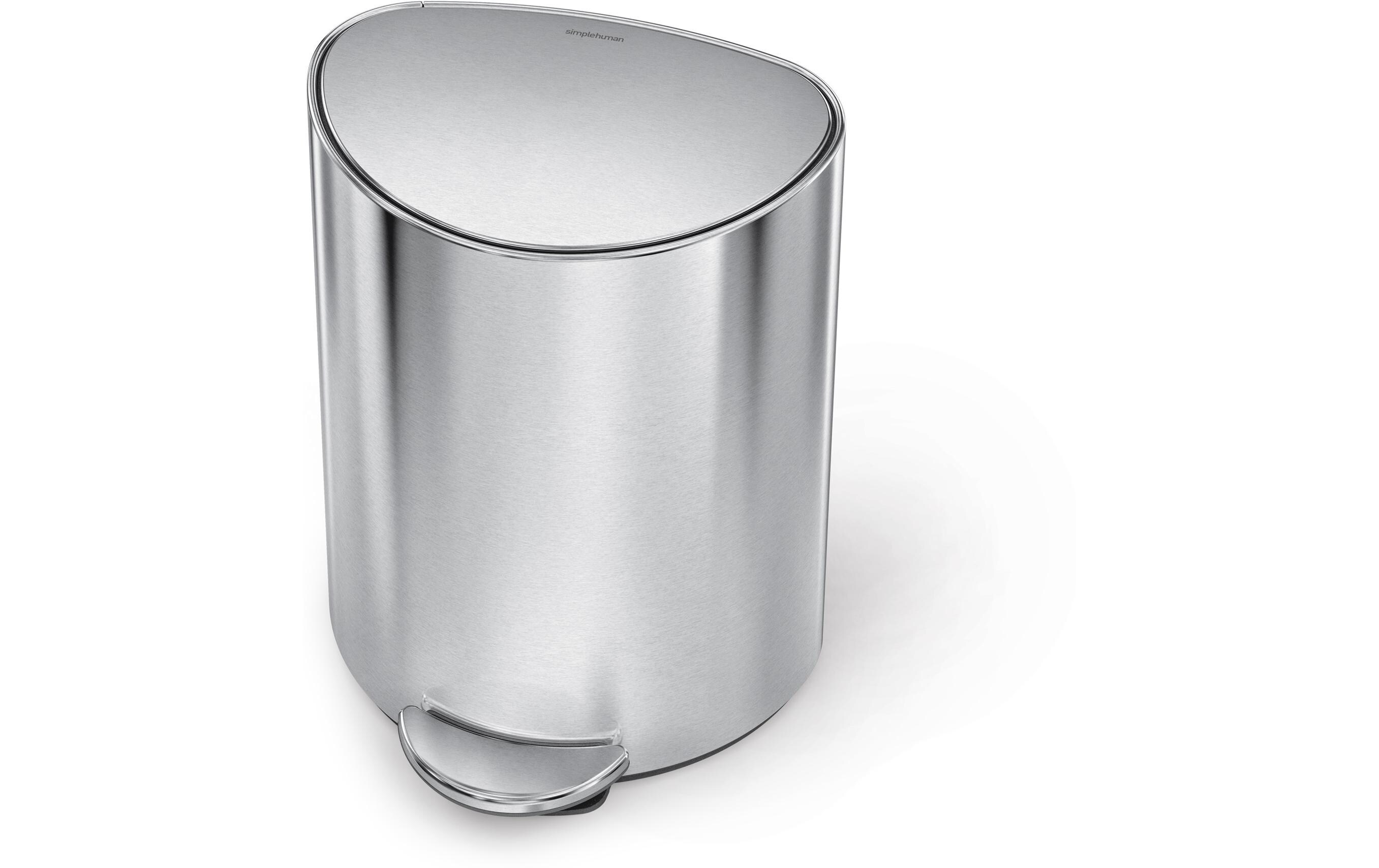 Simplehuman Abfalleimer 6 l, Silber gebürstet