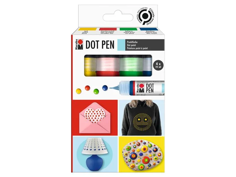 Marabu Perlentropfenfarbe Dot Pen Set, 25 ml, 4 Stk Marabu Perlentropfenfarbe Dot Pen Set, 25 ml, 4 Stk