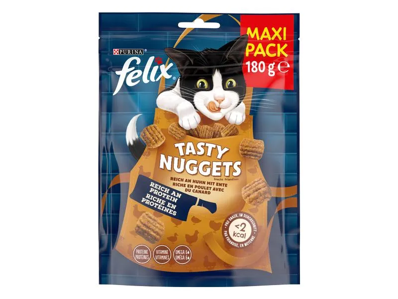 Felix Katzen-Snack Tasty Nuggets Huhn mit Ente, 180 g Felix Katzen-Snack Tasty Nuggets Huhn mit Ente, 180 g