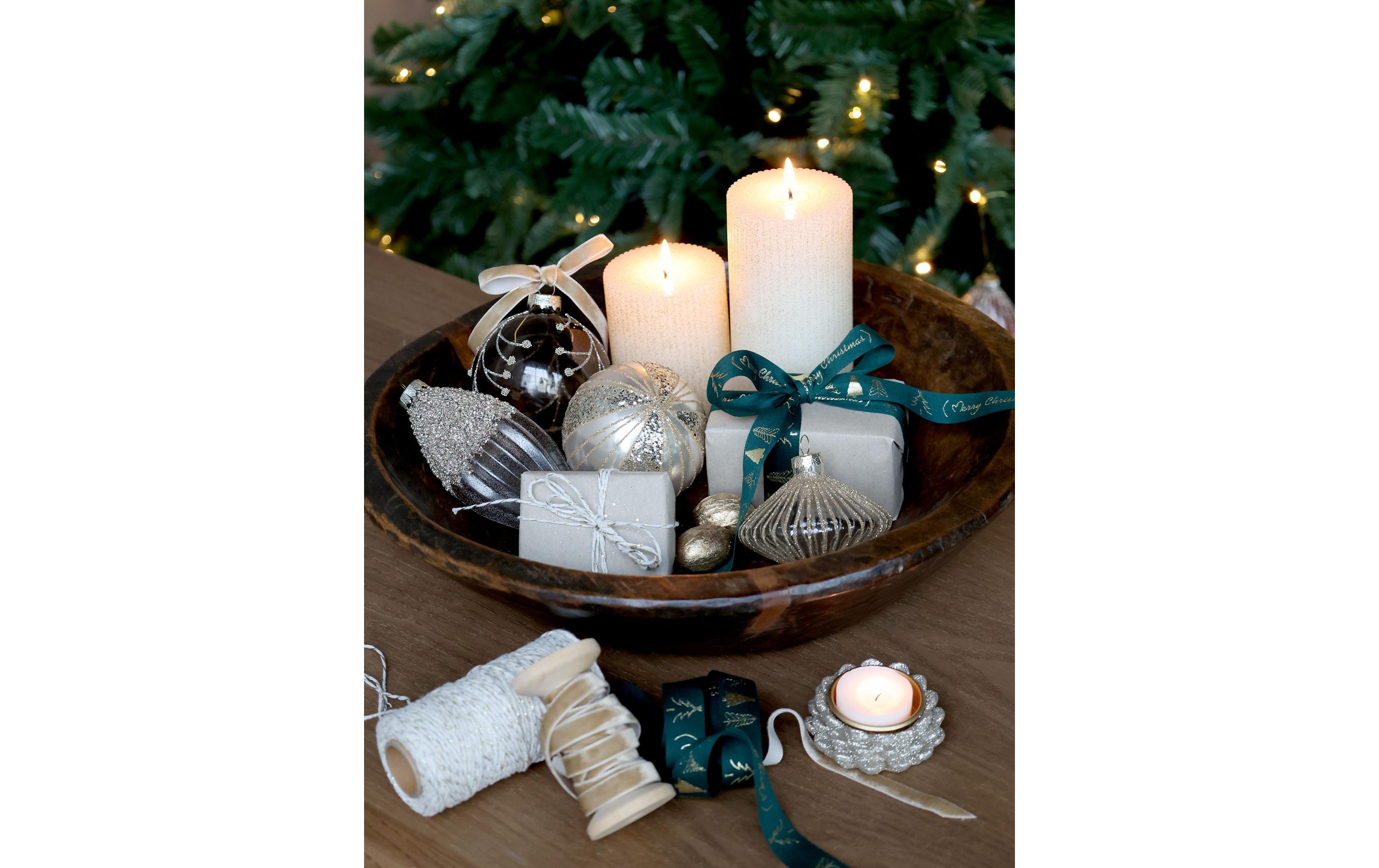 Chic Antique Teelichthalter mit Glitzer, Champagner