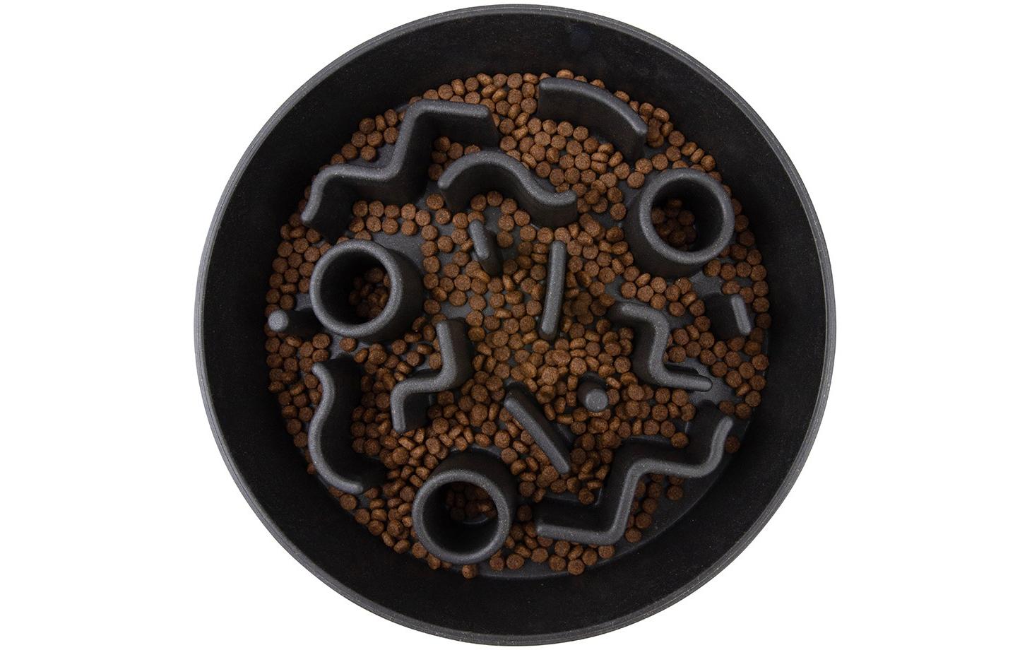 District 70 Bambusnapf Bamboo Dog Slow Feeder Ø 28 cm, Dunkel-Grau