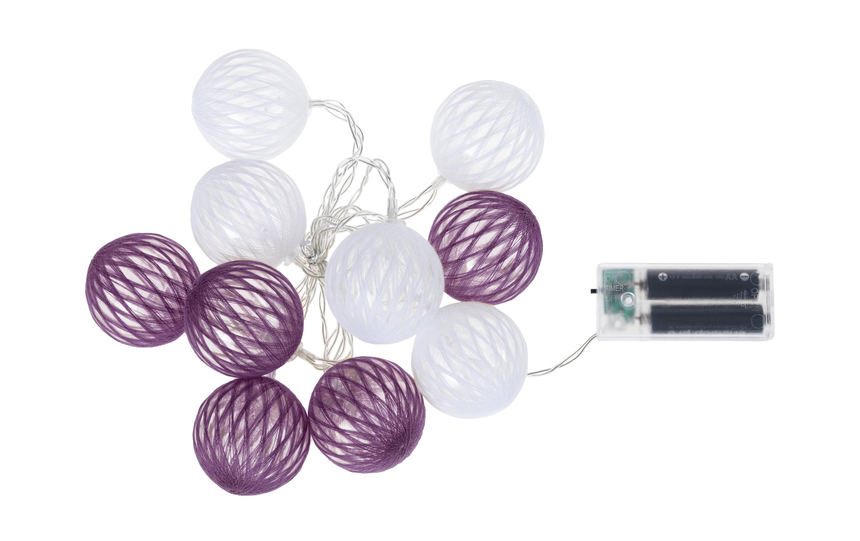 COCON Lichterkette LED Lila/Weiss, 175 cm