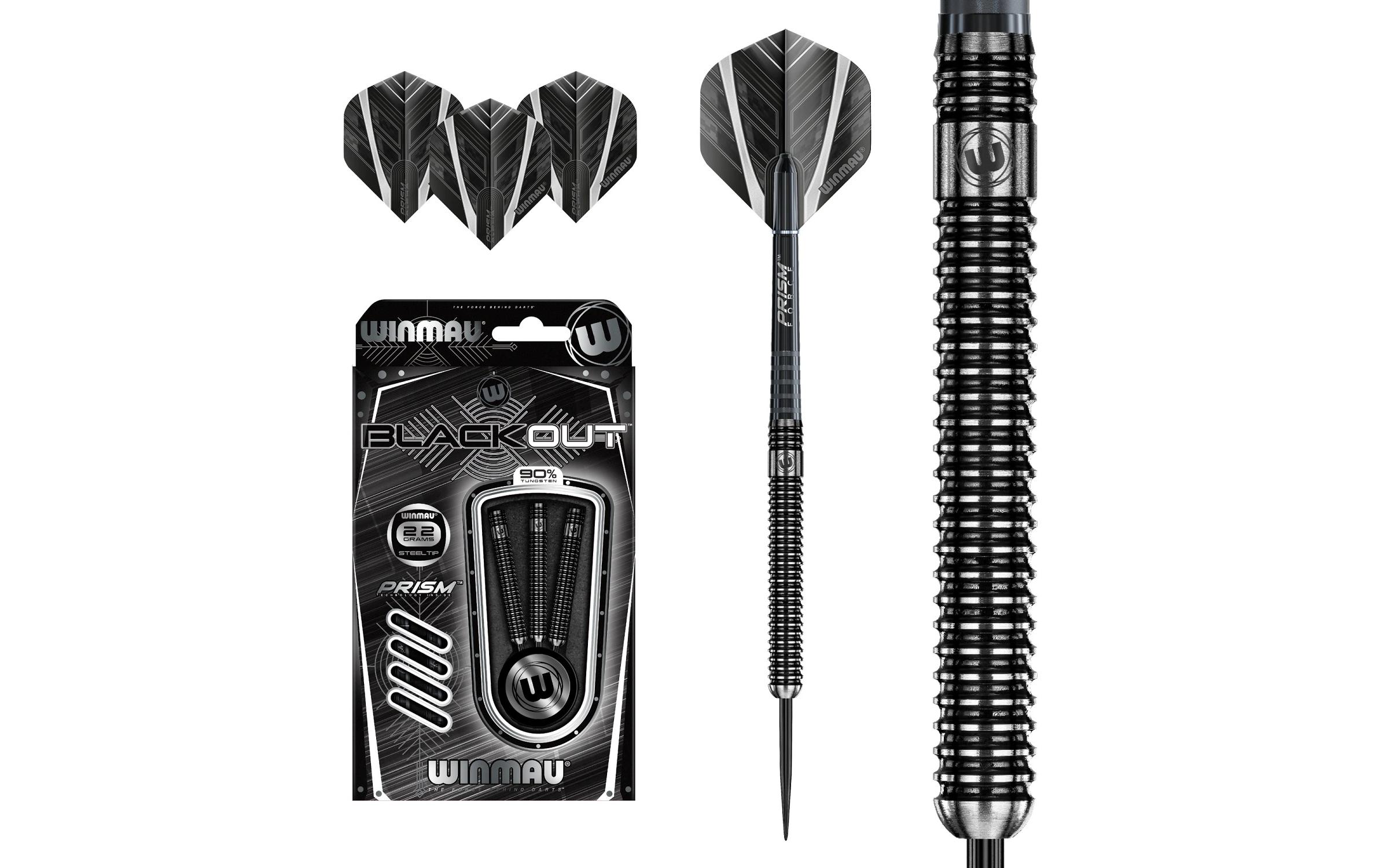 Winmau Dartpfeile Steeldart Blackout 3 Stück