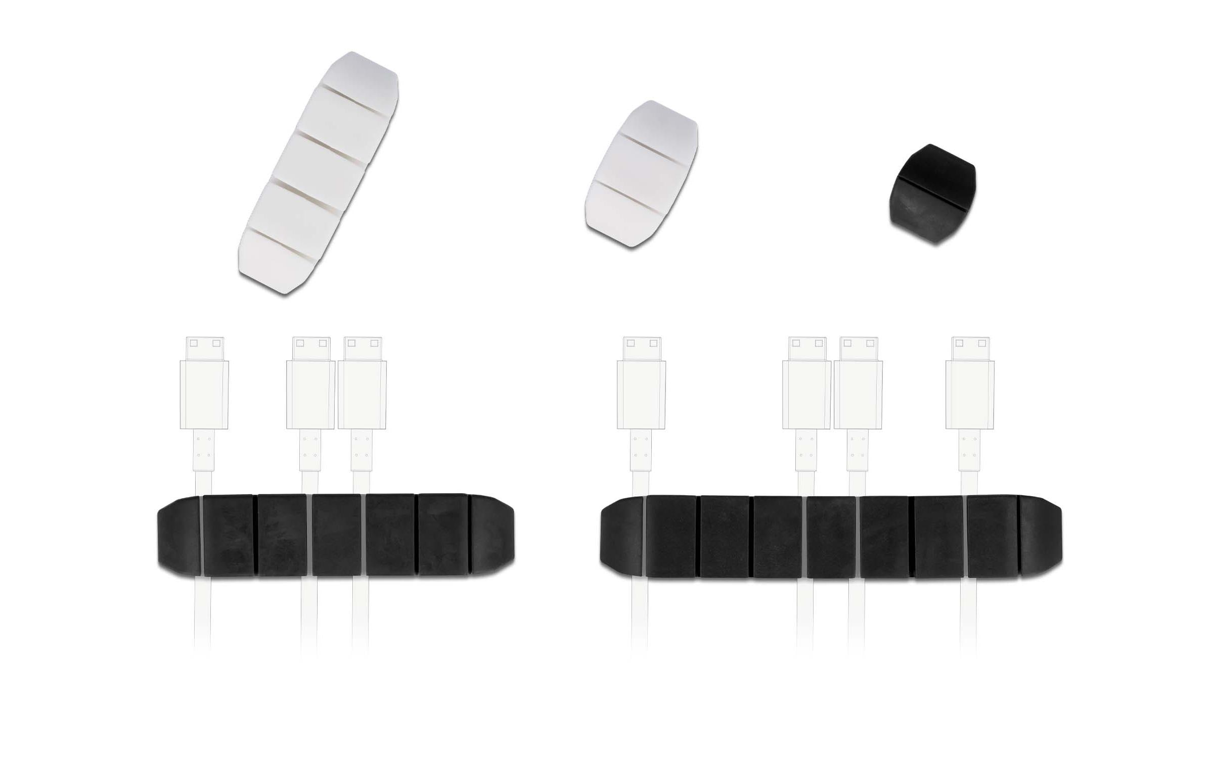 Delock Kabelhalter trapezförmig Kombi Set 10 Stück