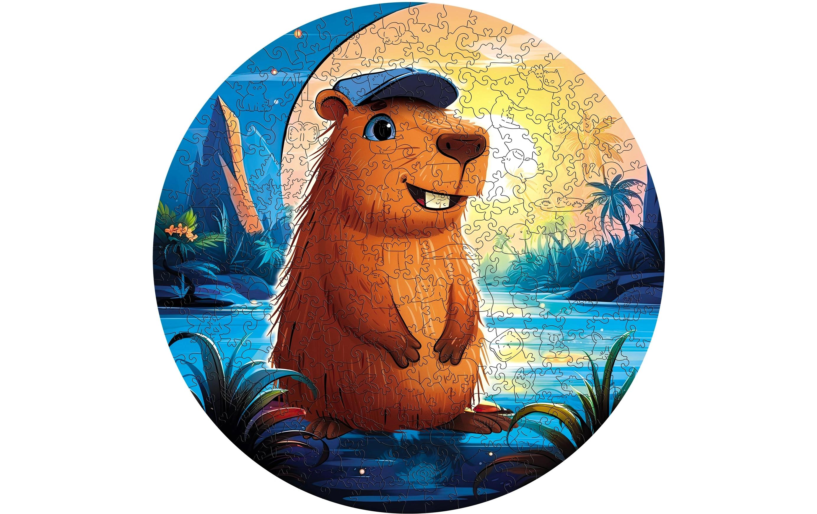 Escape Welt Holz-Puzzle Capybara