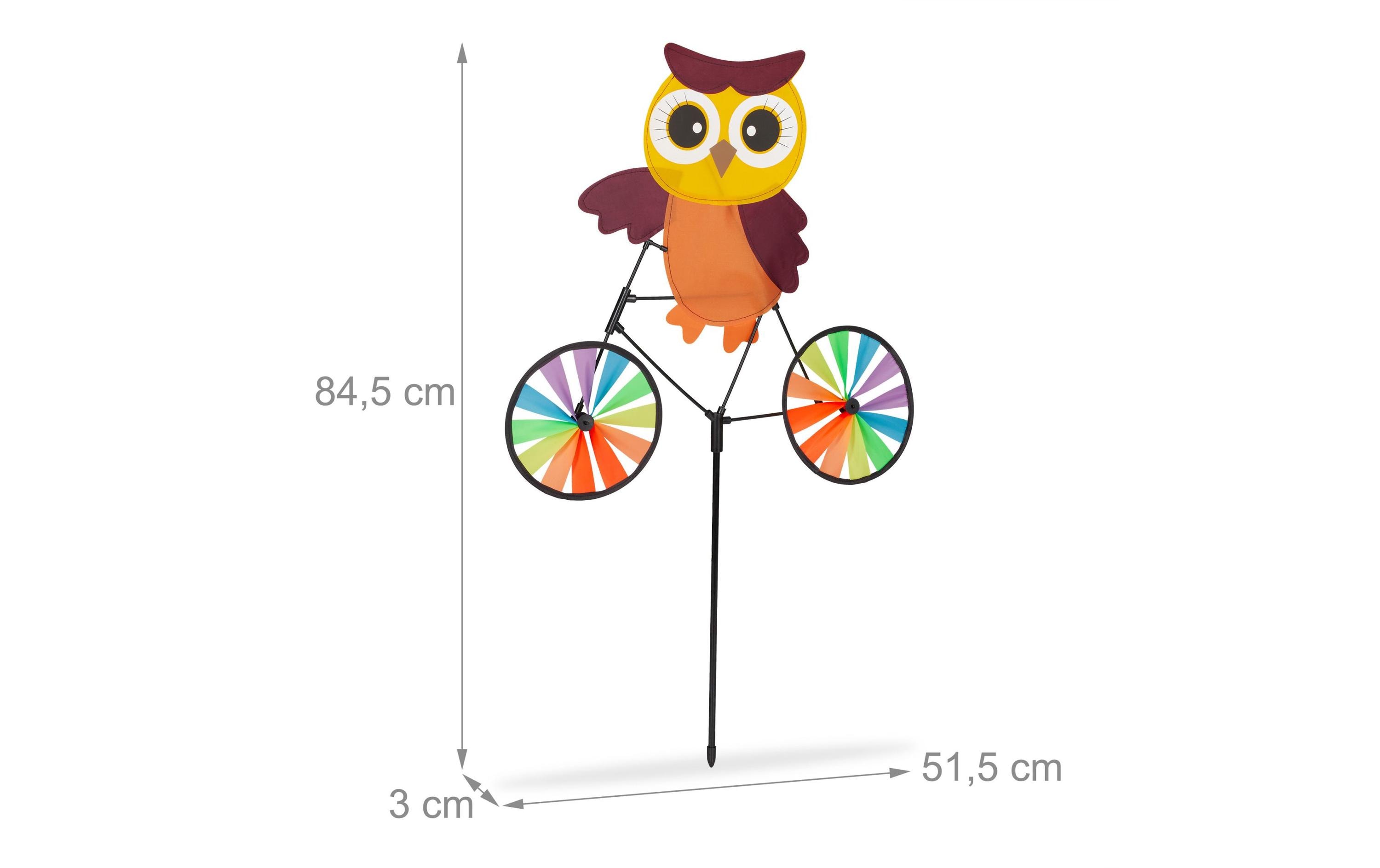 relaxdays Windrad Eule 2er Set, 84.5 cm