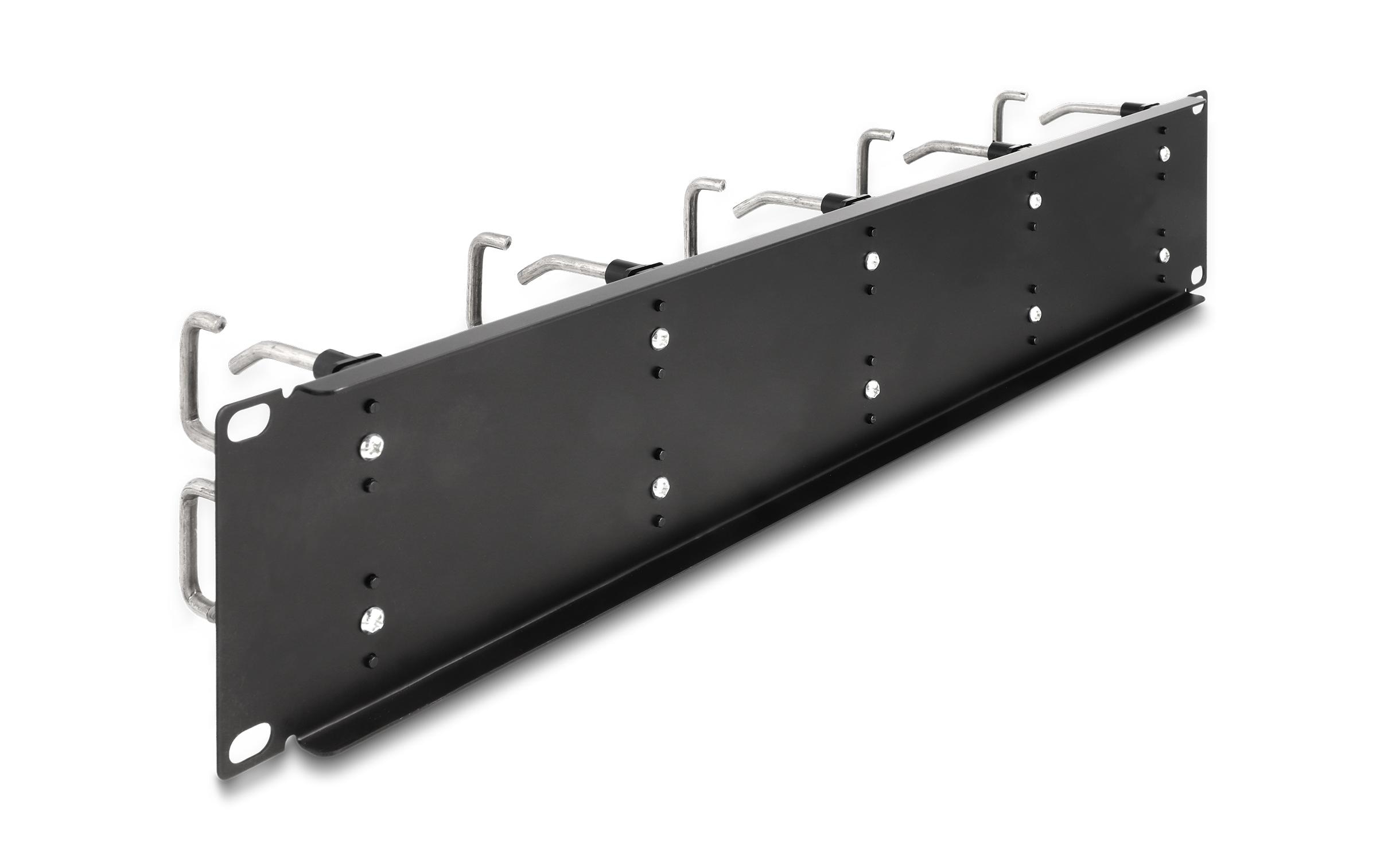 Delock Kabelführungspanel mit 10 Metallbügel 2 HE , Silber Delock Kabelführungspanel mit 10 Metallbügel 2 HE , Silber