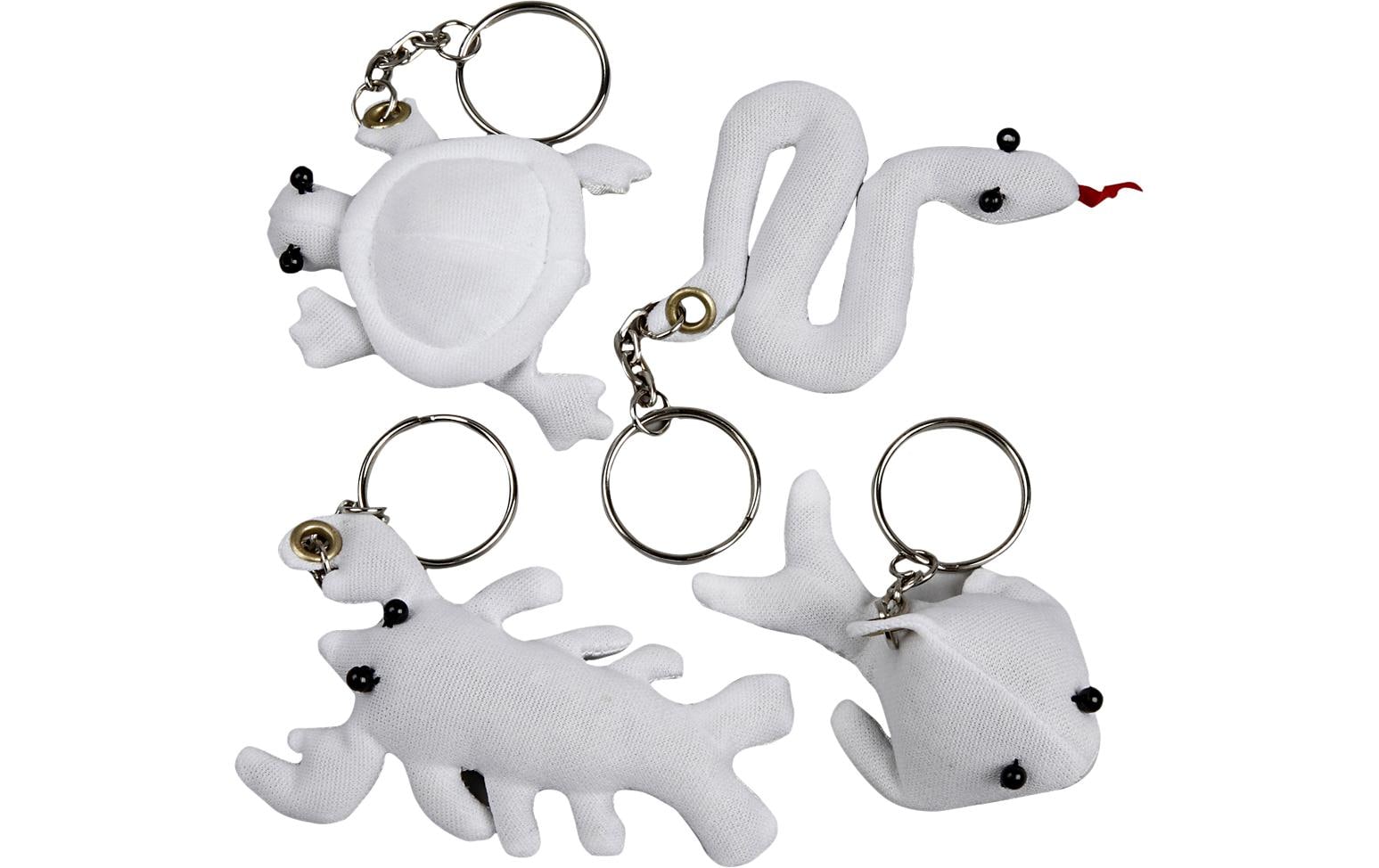 Creativ Company Schlüsselband 4-8 cm, 4 Stück, Weiss