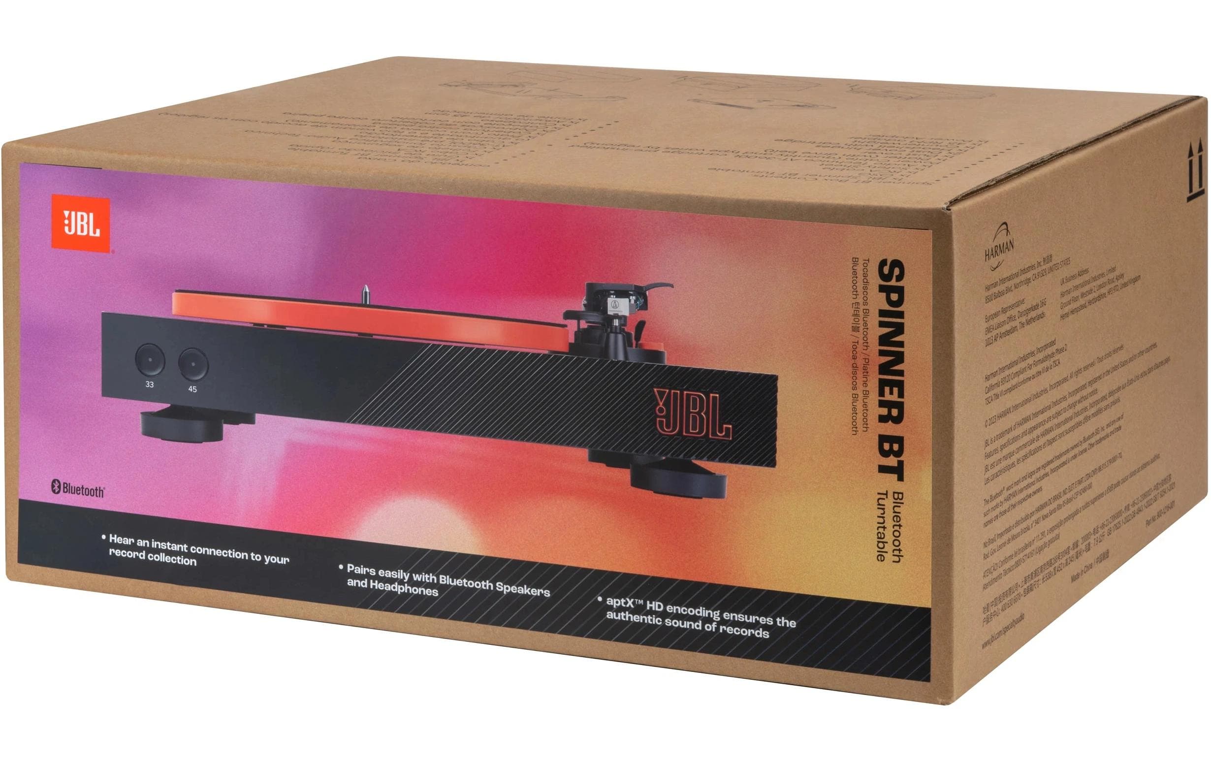 JBL Plattenspieler mit Bluetooth Spinner BT Orange/Schwarz
