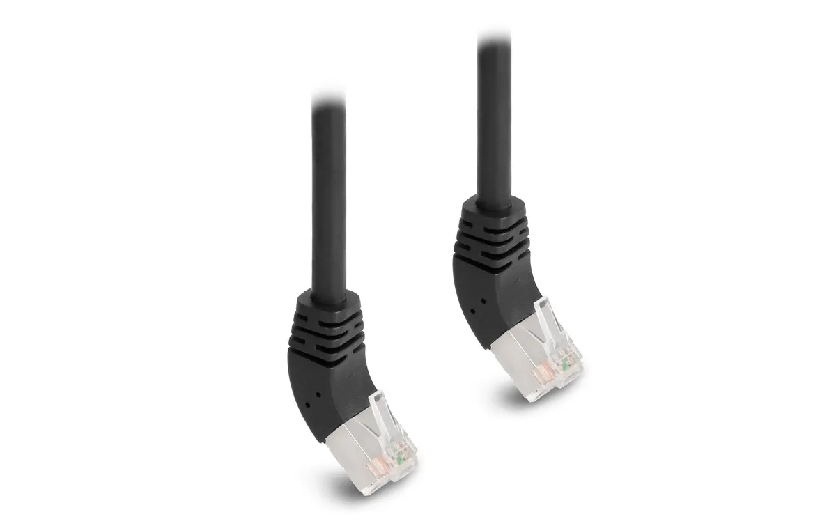 Delock Patchkabel 45° oben gewinkelt Cat 6A, S/FTP, 0.5 m, Schwarz Delock Patchkabel 45° oben gewinkelt Cat 6A, S/FTP, 0.5 m, Schwarz