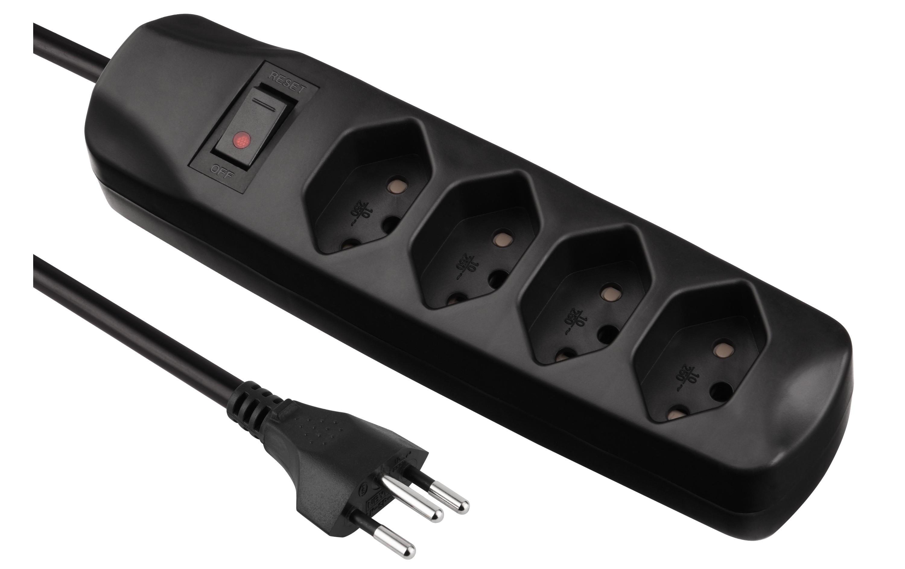 FURBER.power Steckdosenleiste 4x T13 mit Schalter, 25 Stück