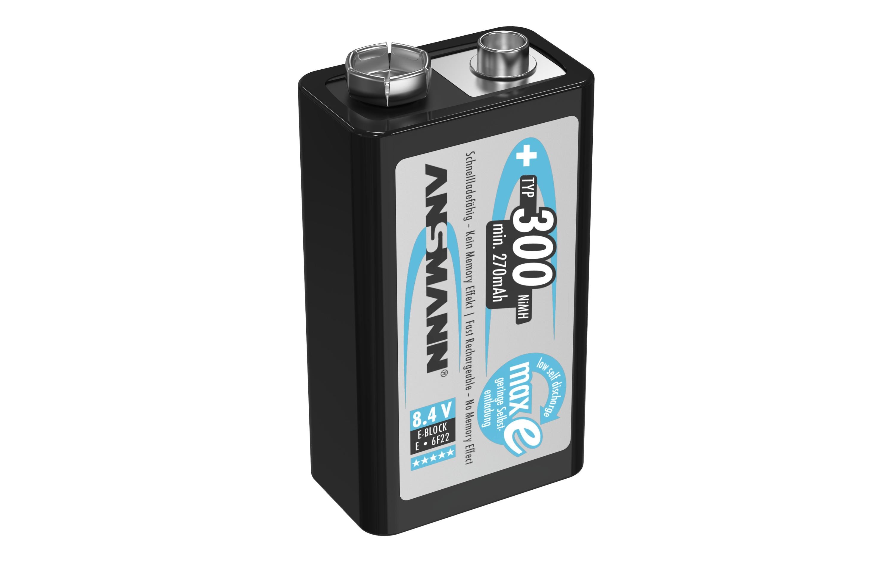 Ansmann Akku 9V E-Block Typ 300 Blister 270 mAh Ansmann Akku 9V E-Block Typ 300 Blister 270 mAh