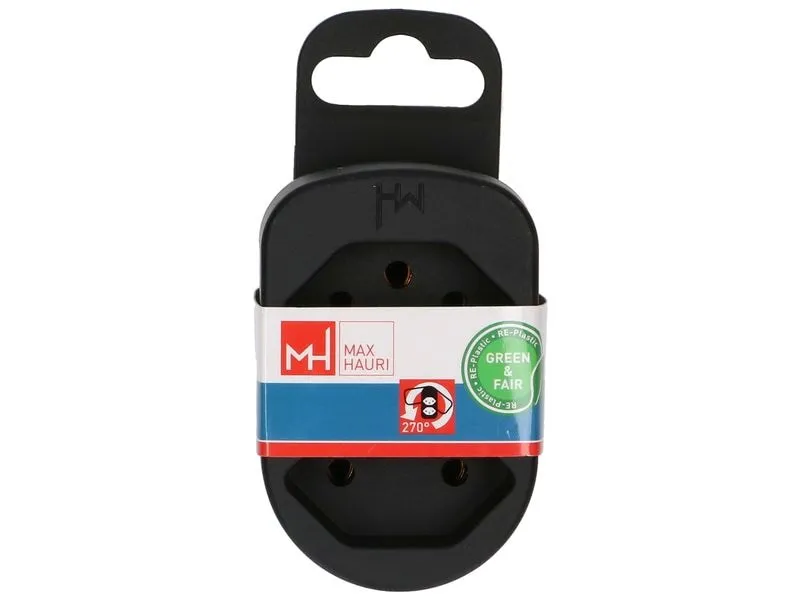 Max Hauri Mehrfachstecker ADAPT 2x Typ 13 schwarz drehbar Green+Fair Max Hauri Mehrfachstecker ADAPT 2x Typ 13 schwarz drehbar Green+Fair