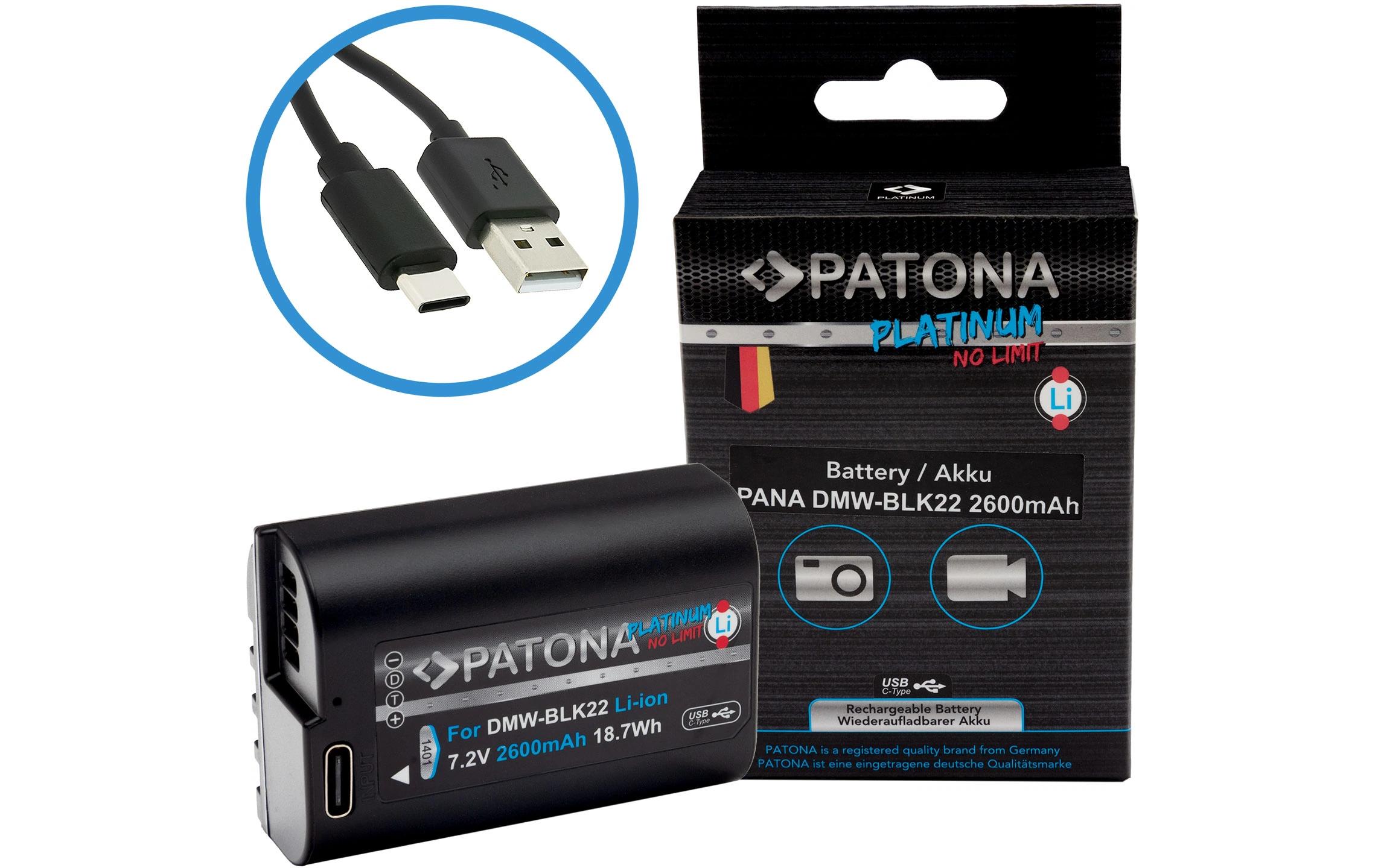 Patona Platinum Akku für Panasonic DMW-BLK22, S5, G9, GH5 und GH5S