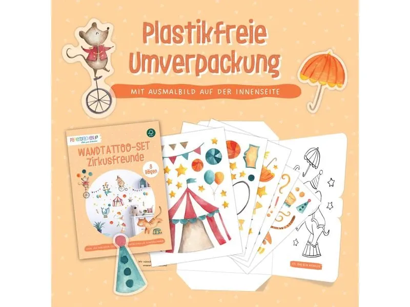 Papierdrachen Wandtattoo-Set Zirkus Papierdrachen Wandtattoo-Set Zirkus