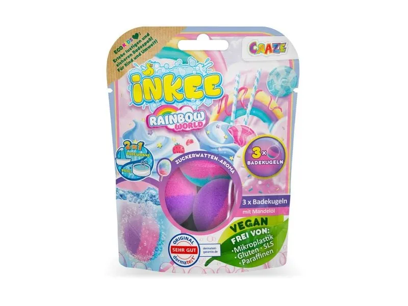 Craze Badekugel Inkee Rainbow World 3 Stück Craze Badekugel Inkee Rainbow World 3 Stück