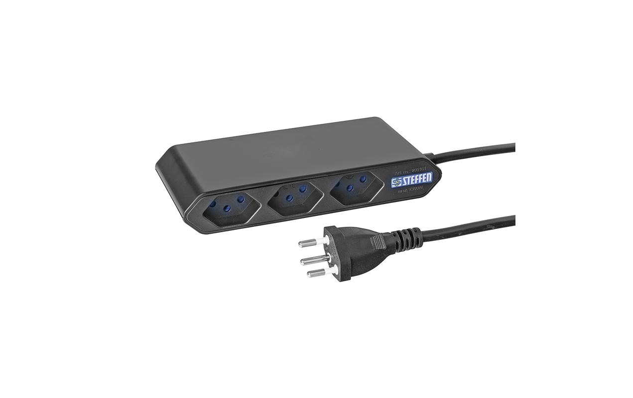 STEFFEN Steckdosenleiste IQ 2x 3x T13, Schwarz