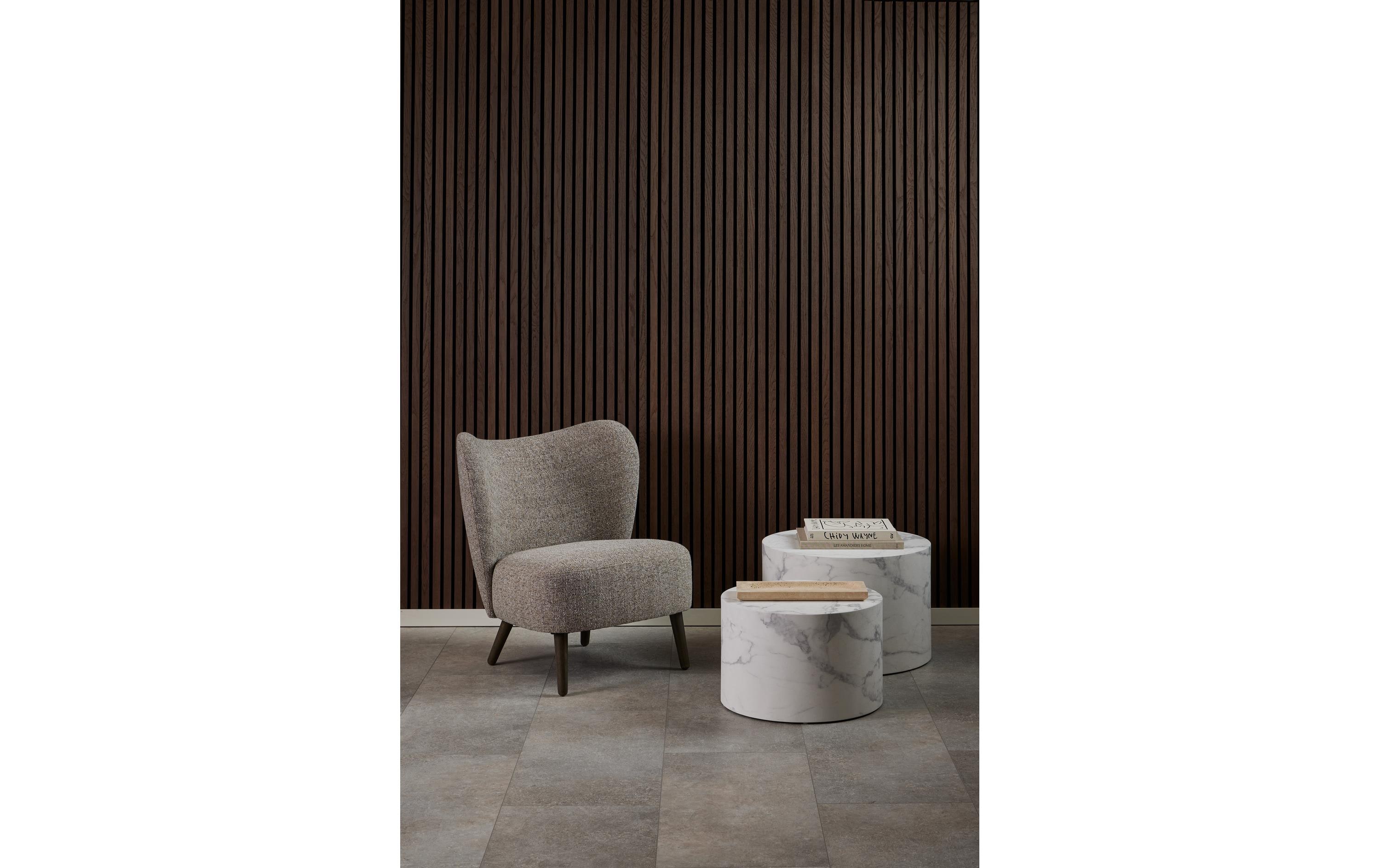 AC Design Sessel Elmont Eiche/Stahl, Beige