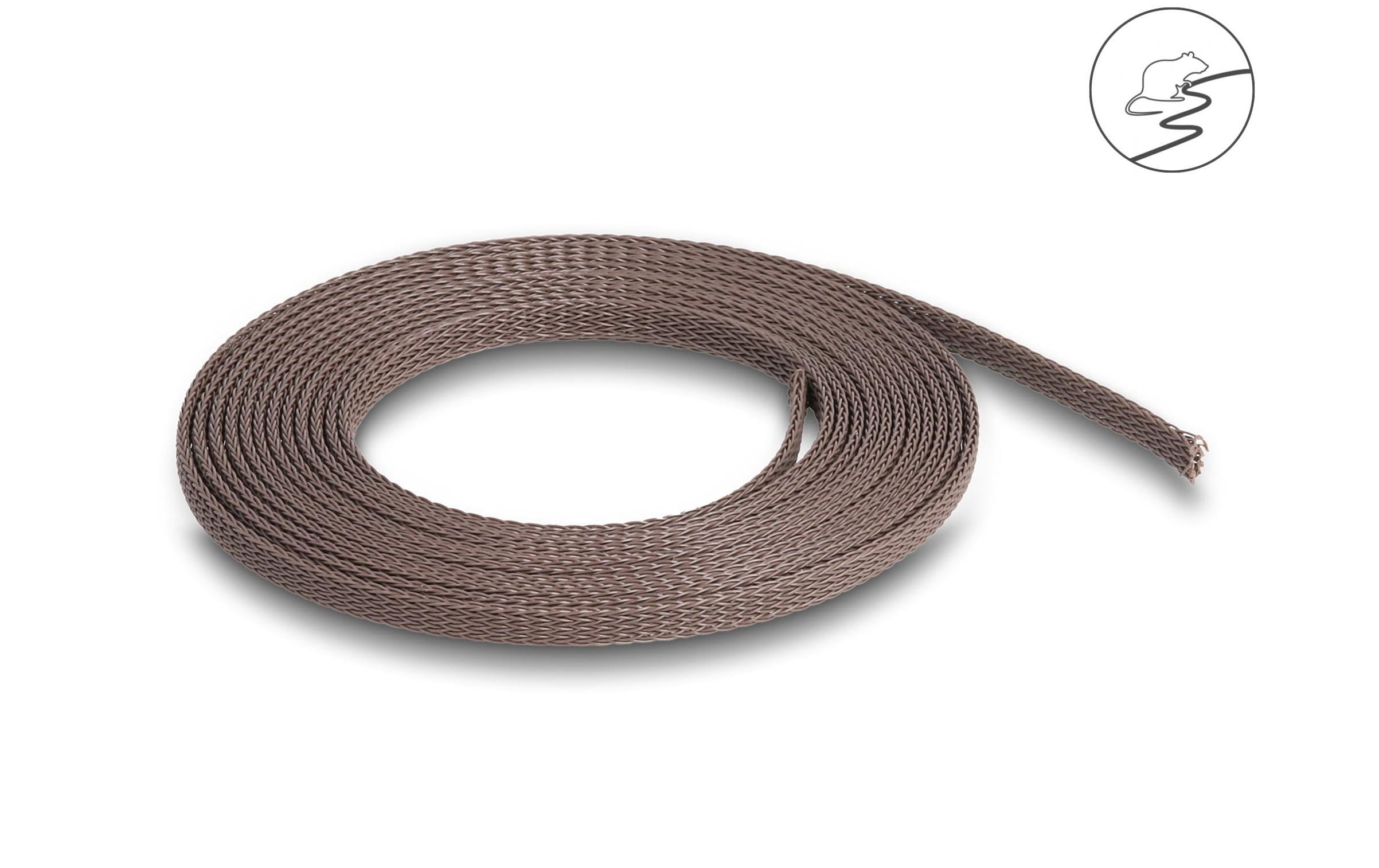 Delock Geflechtschlauch nagerfest, 2 m x 3 mm Braun Delock Geflechtschlauch nagerfest, 2 m x 3 mm Braun