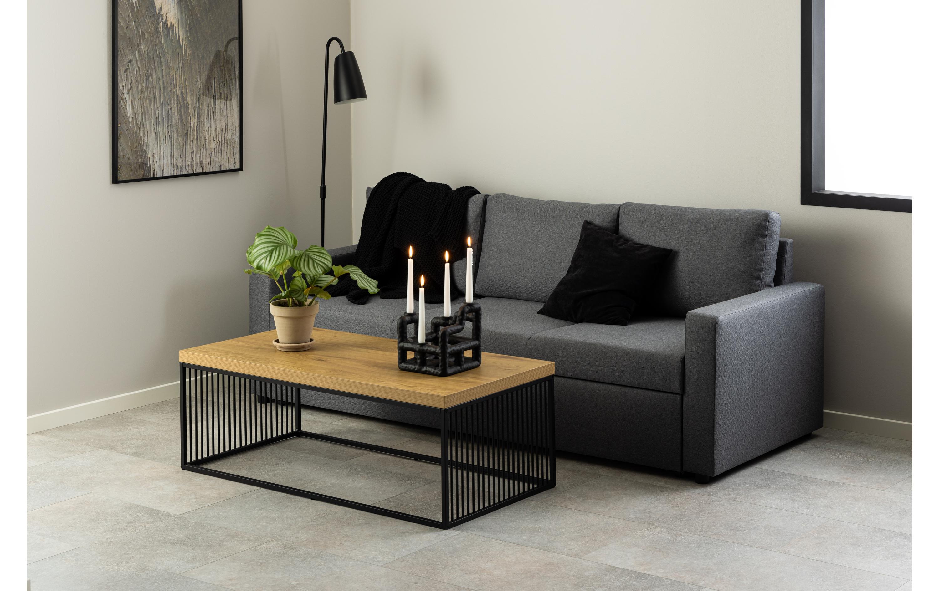 AC Design Couchtisch Strington 120 x 60 x 42 cm, Braun/Schwarz