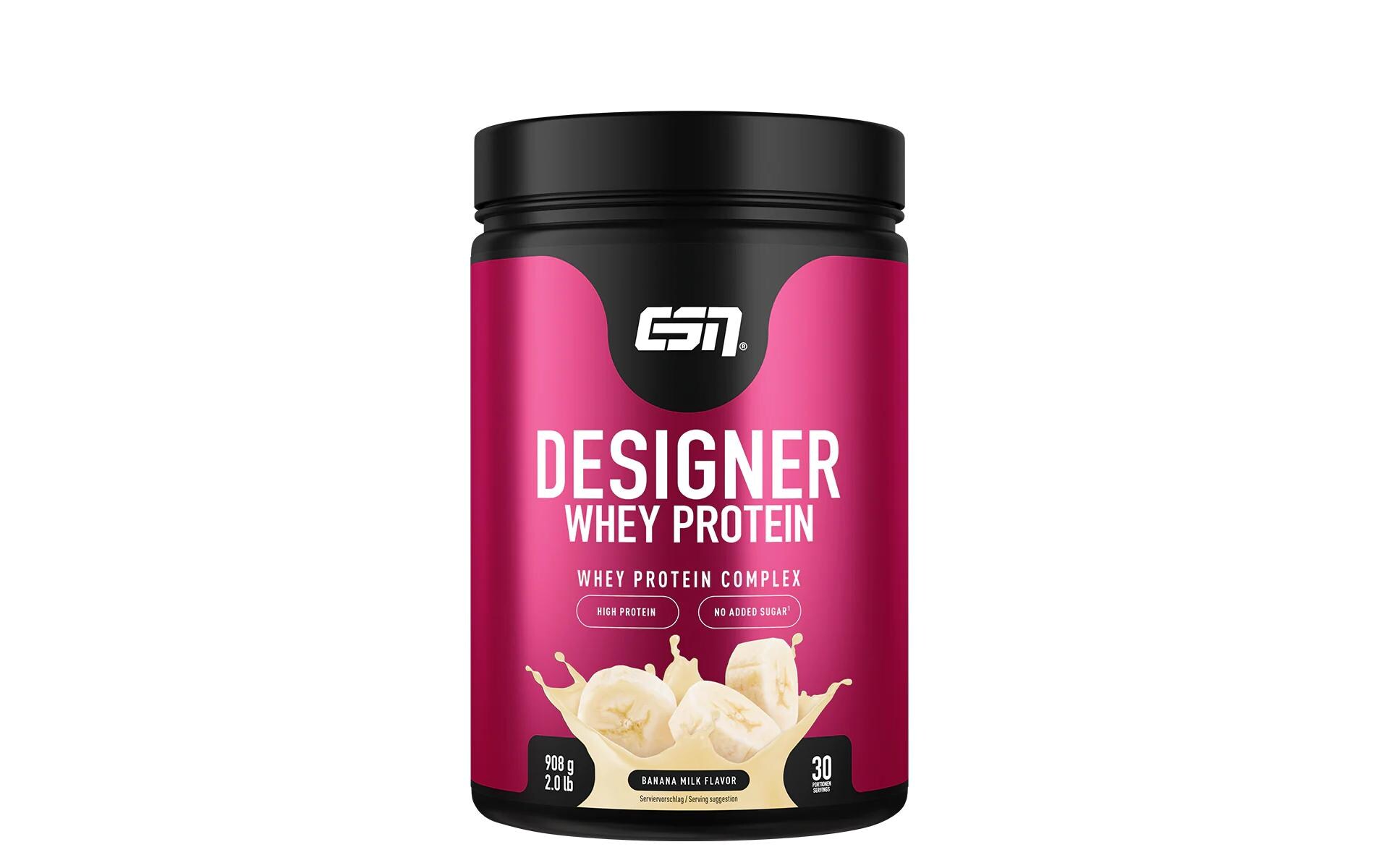 ESN Pulver Designer Whey Protein Banane 908 g, Dose
