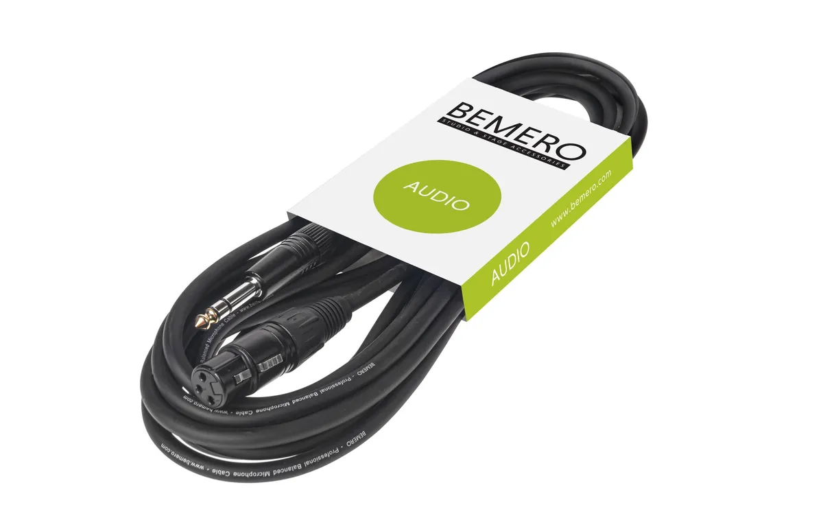 Bemero XLR-Kabel XLRf - 6.3 Klinken symmetrisch 6 m, Schwarz Bemero XLR-Kabel XLRf - 6.3 Klinken symmetrisch 6 m, Schwarz