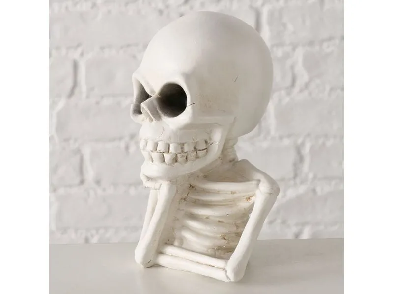 Boltze Aufsteller Skull 17 cm, Weiss
