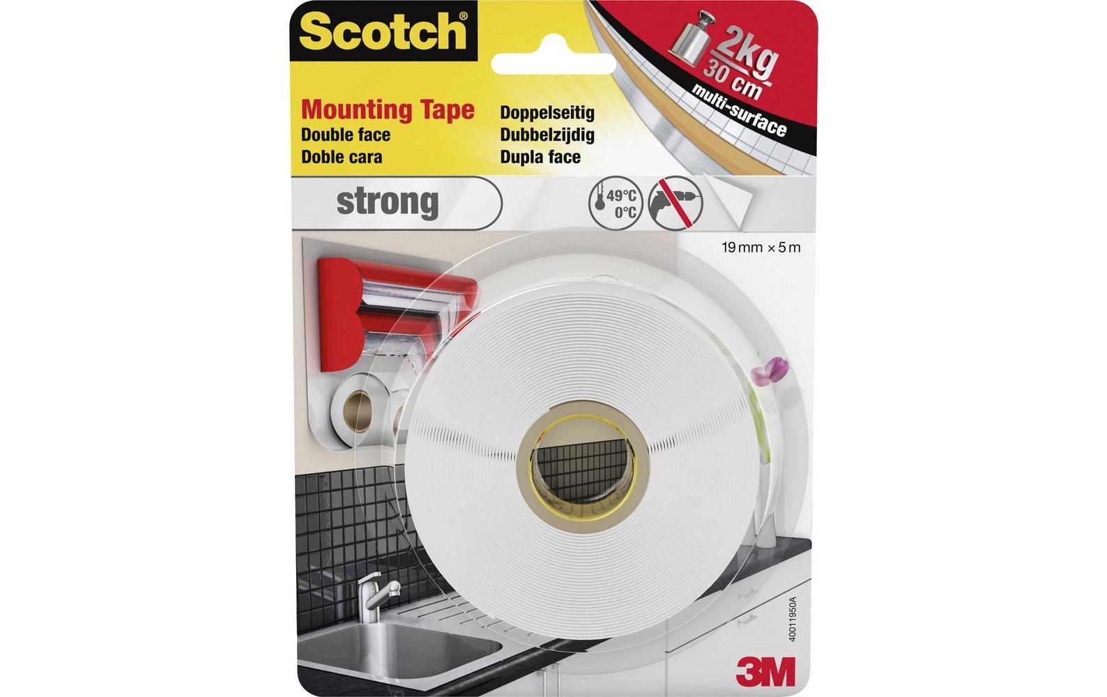 3M Innenmontageband 19 mm x 5 m, Weiss 3M Innenmontageband 19 mm x 5 m, Weiss