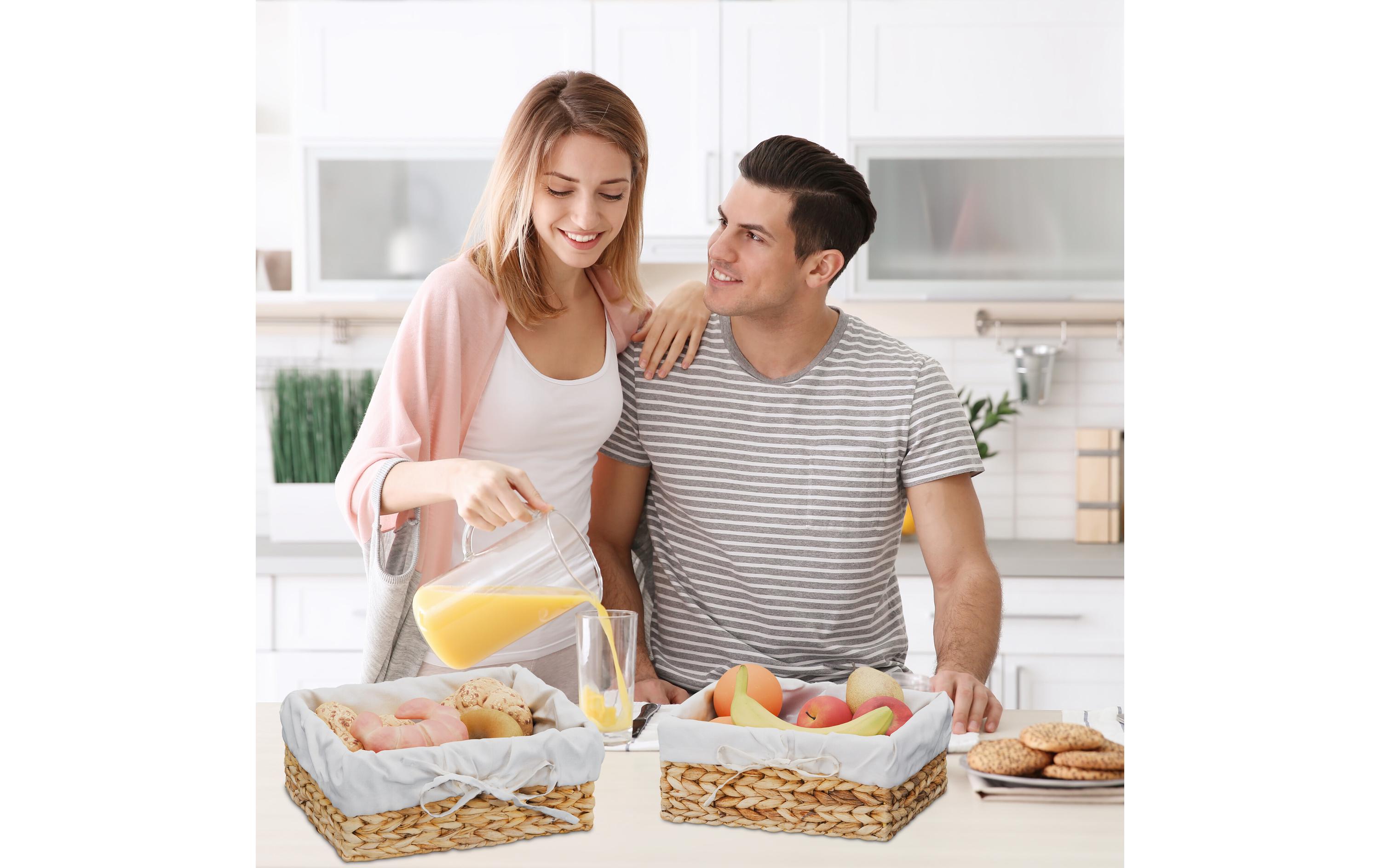 relaxdays Brotkorb Set Crème/Hellbraun