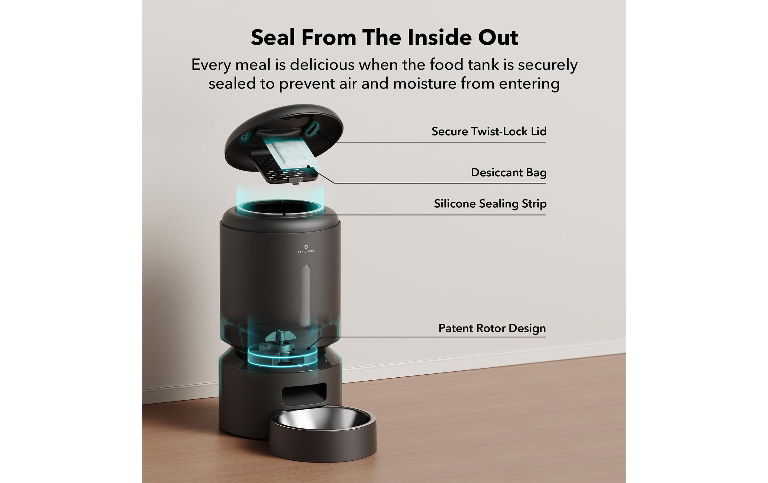 Petlibro Futterautomat Granary Wifi Feeder, 5 l, Schwarz