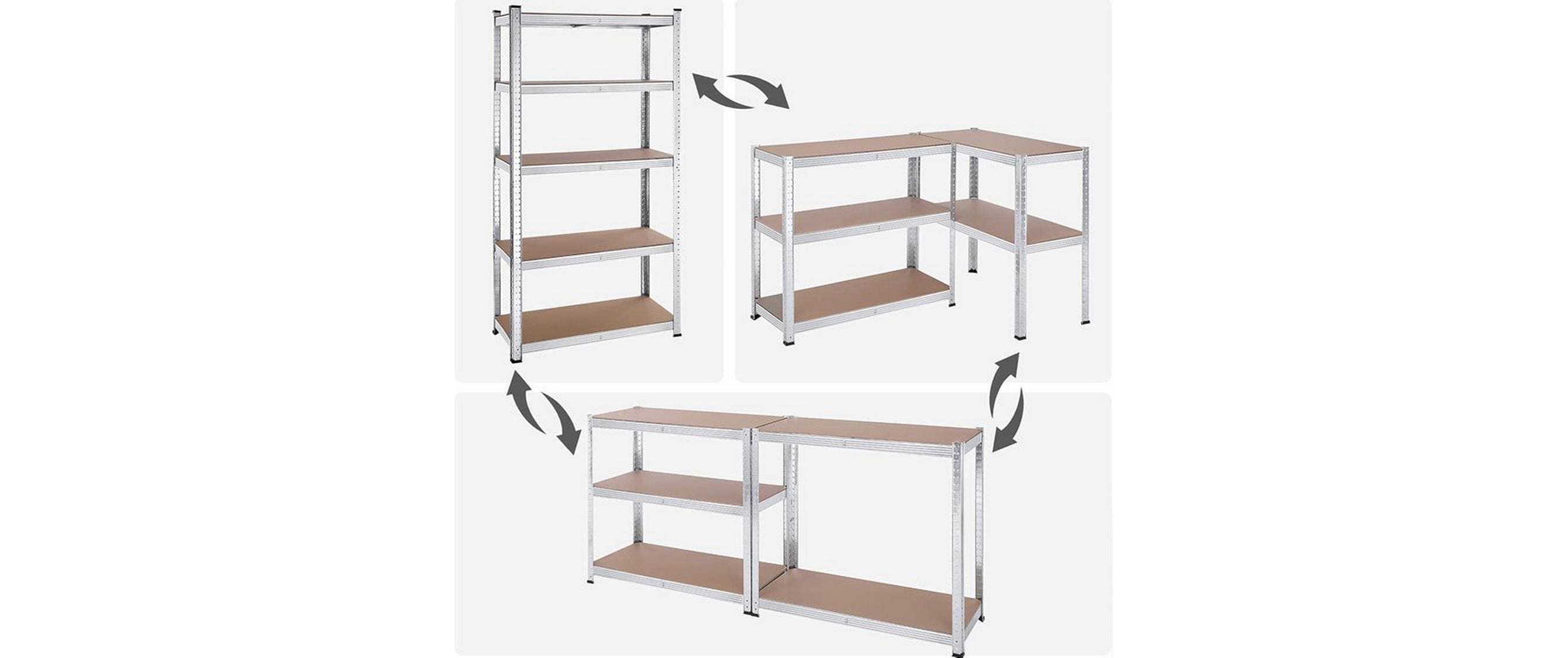 Songmics Regal 2 Stück, Silber