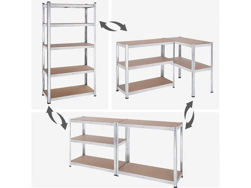 Songmics Regal 2 Stück, Silber