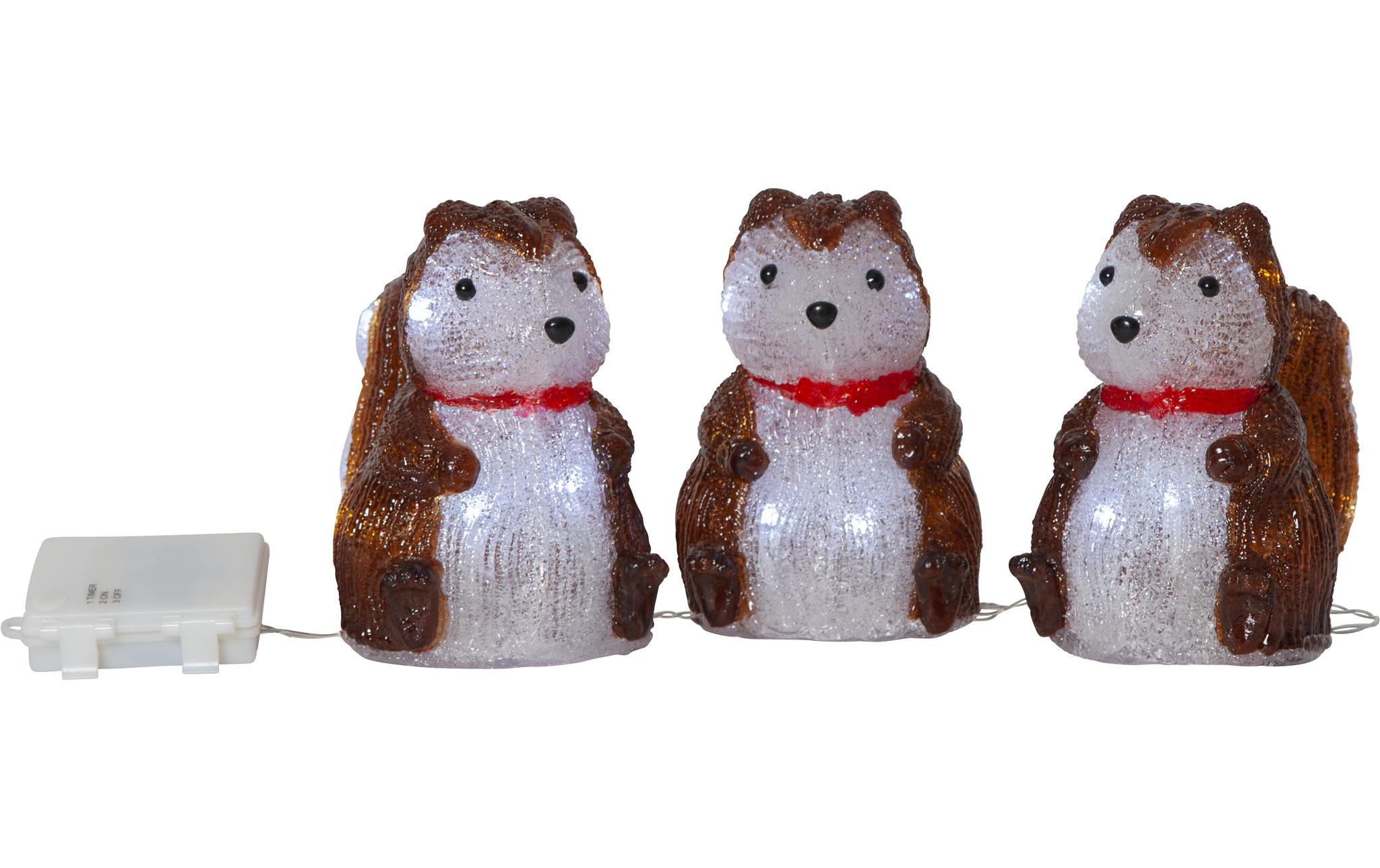 Star Trading LED-Figur Crystalo Eichhörnchen Set, 15 cm, Braun