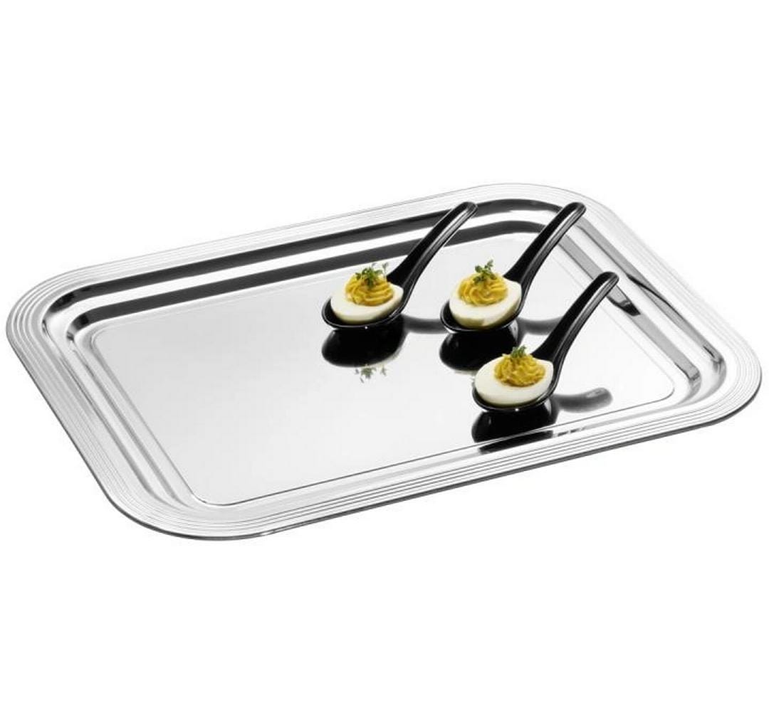 APS Servierplatte Classic 41 x 31 x 1.5 cm, Silber
