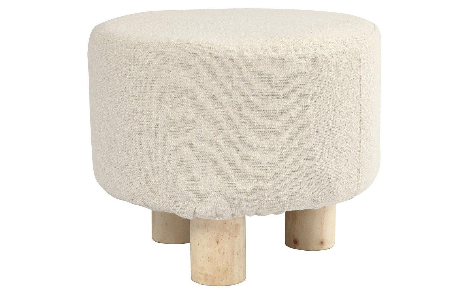 Creativ Company Hocker Holz/Textil, Weiss