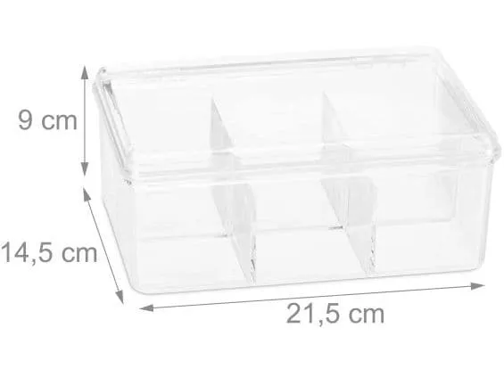 relaxdays Teebeutel-Box Transparent