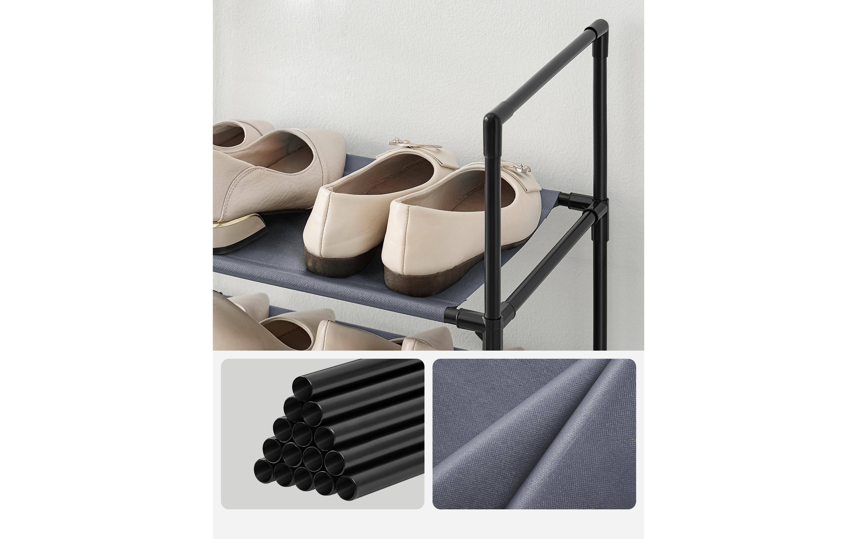 Songmics Schuhregal mit 10 Ablagen 45 x 173 cm, Grau