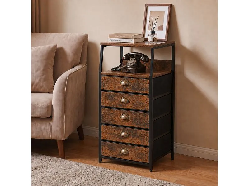 relaxdays Kommode 40 x 110 cm, Braun/Gold/Schwarz relaxdays Kommode 40 x 110 cm, Braun/Gold/Schwarz