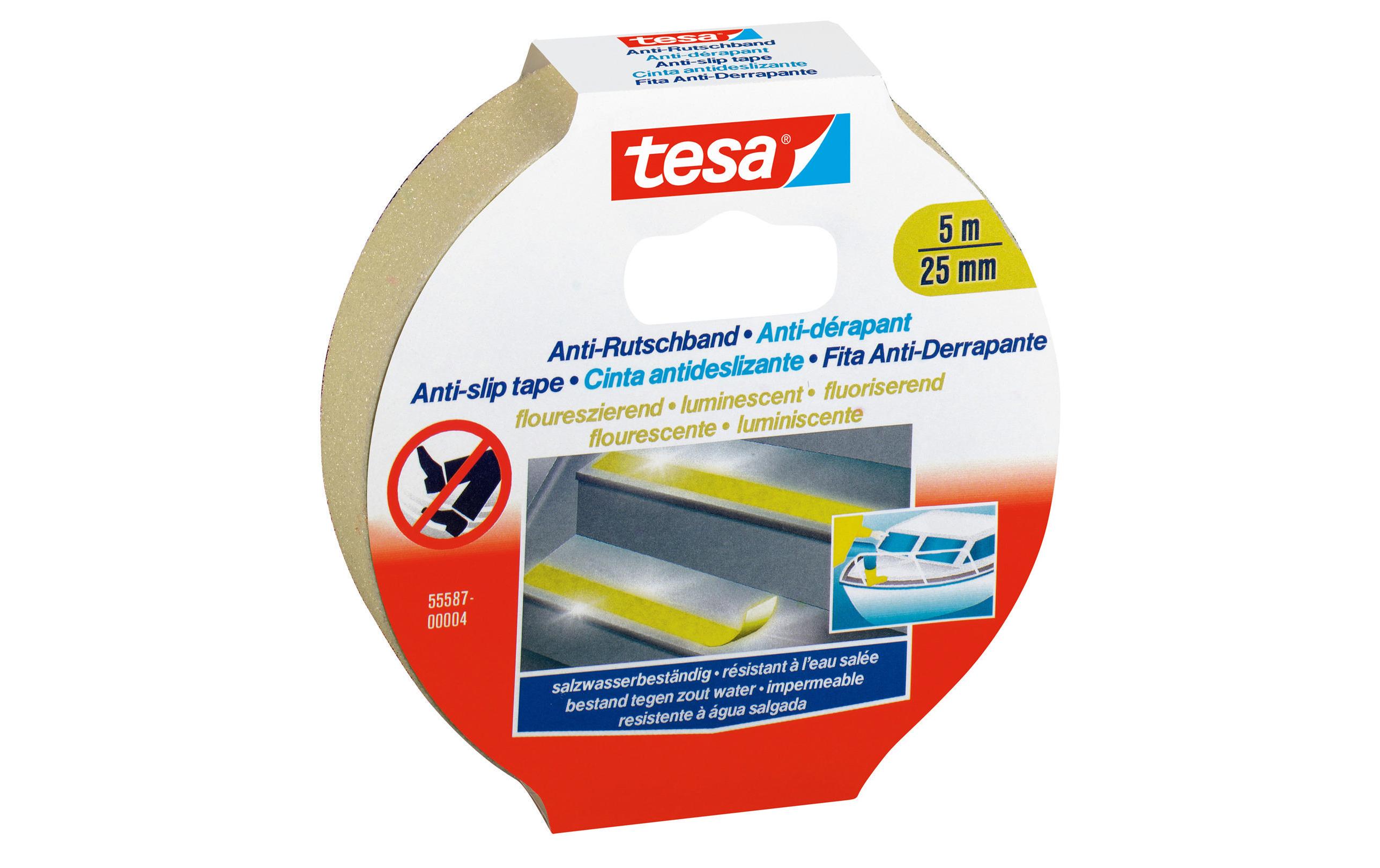 tesa Anti-Rutschband 5 m x 25 mm fluoreszierend tesa Anti-Rutschband 5 m x 25 mm fluoreszierend