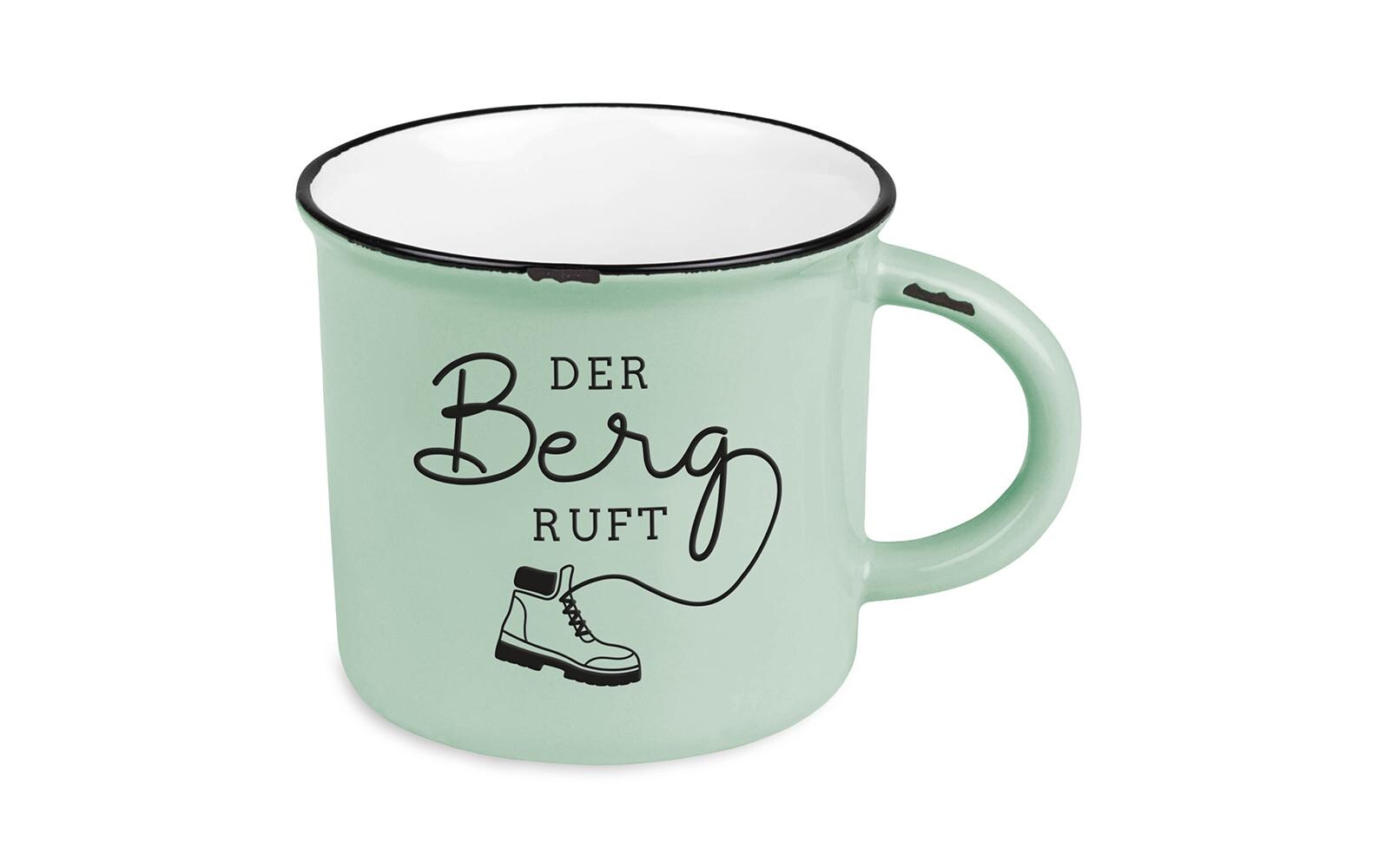 Grafik Werkstatt Vintage Becher Bergglück, Der Berg ruft
