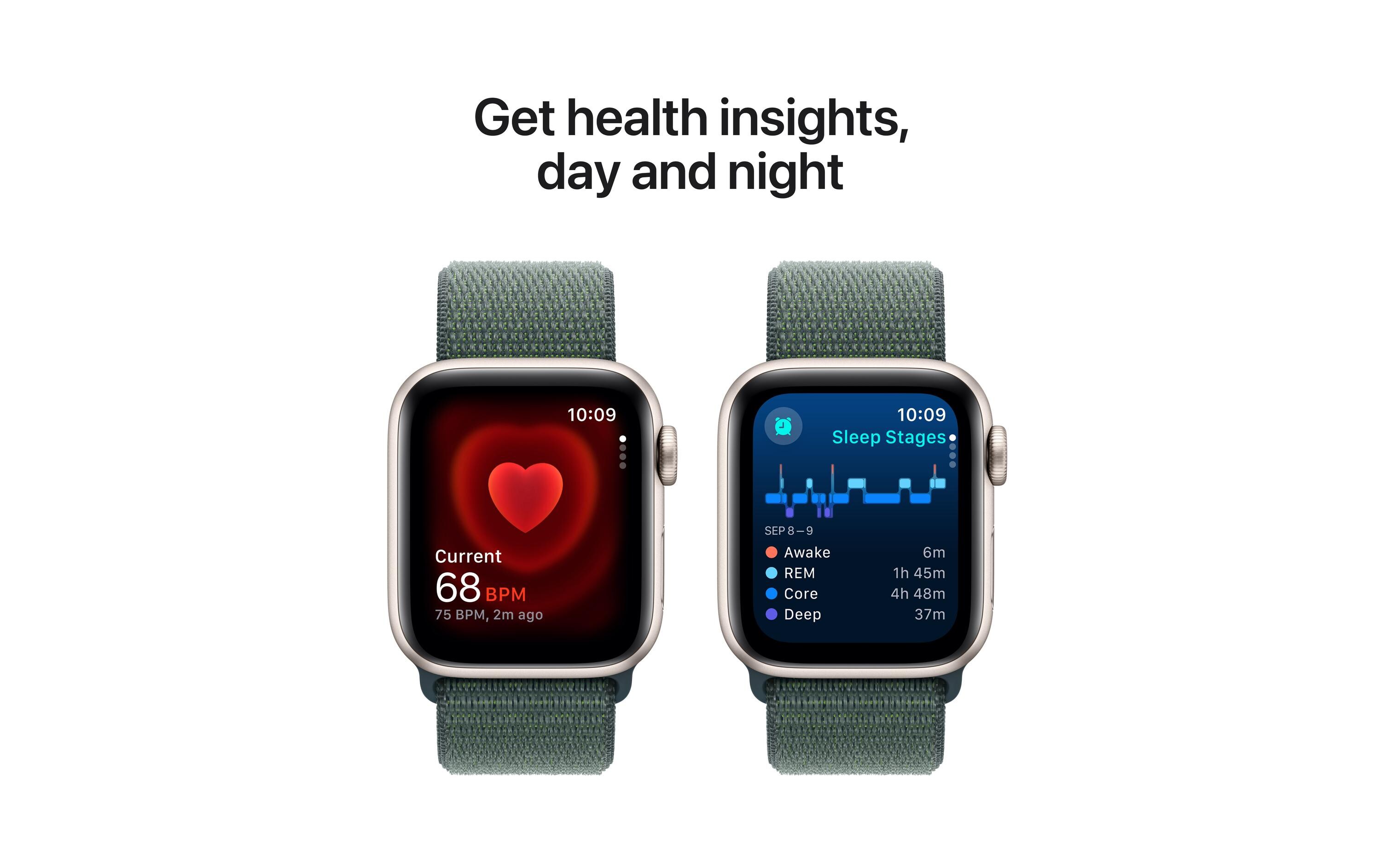 Apple Watch SE 2024 40 mm LTE Starlight Alu Loop Lake Green