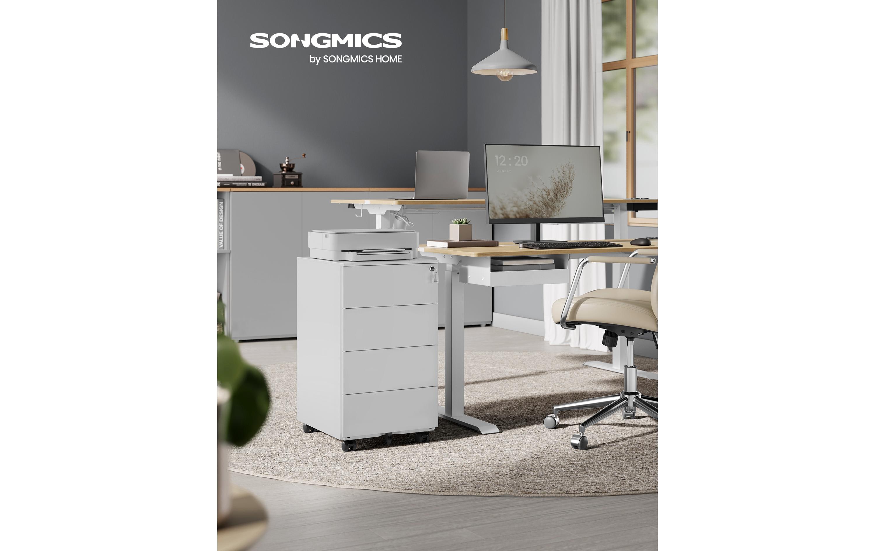 Songmics Multifunktionswagen mit 4 Schubladen Weiss Songmics Multifunktionswagen mit 4 Schubladen Weiss